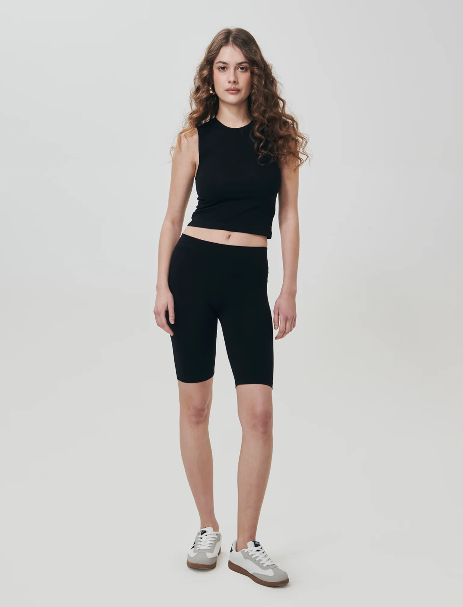 Leggings Ciclista con Fascia Elastico Vita - Nero - Image 3