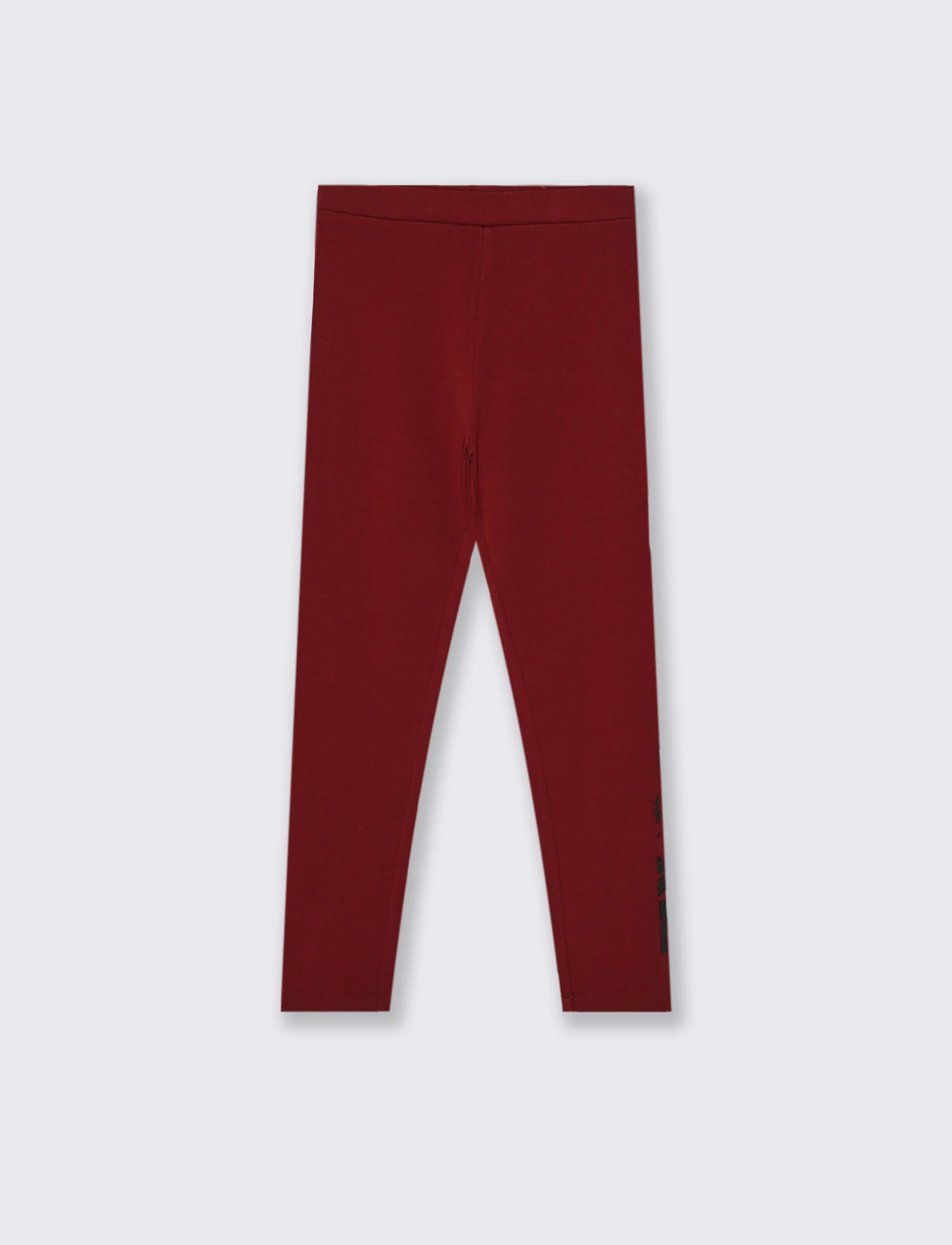 Leggings con applicazione in finta pelle. - Bordeaux