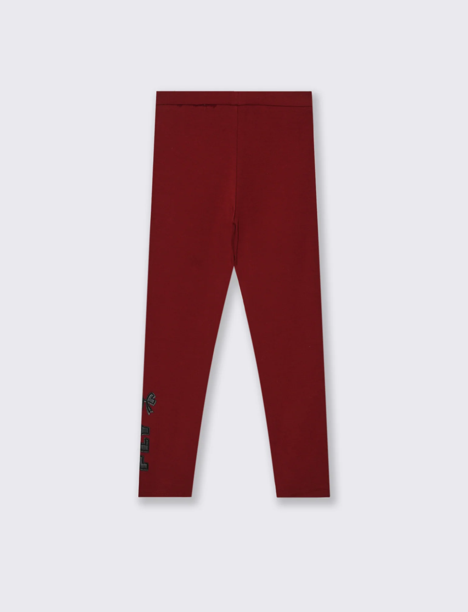 Leggings con applicazione in finta pelle. - Bordeaux - Image 2