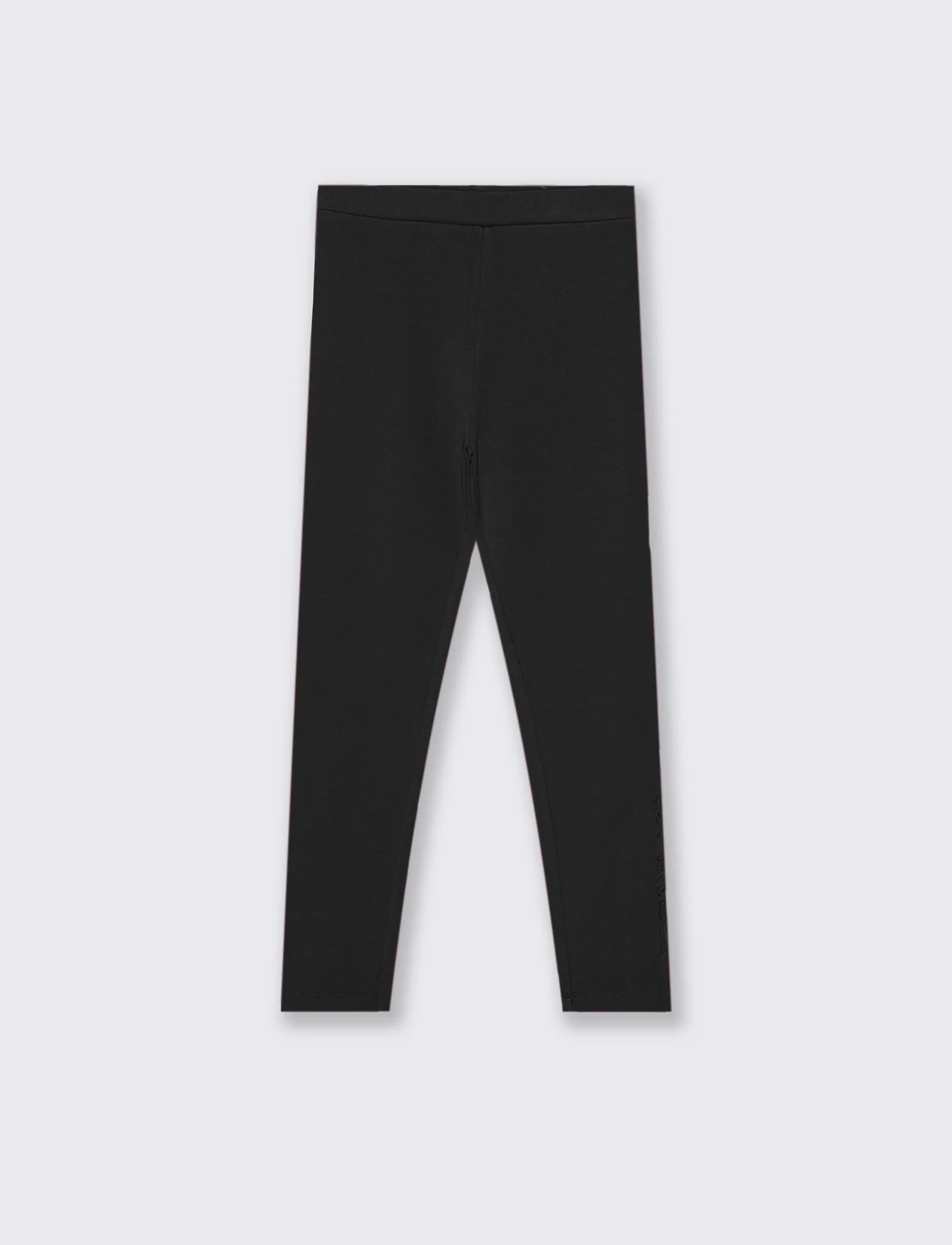 Leggings con applicazione in finta pelle. - Nero