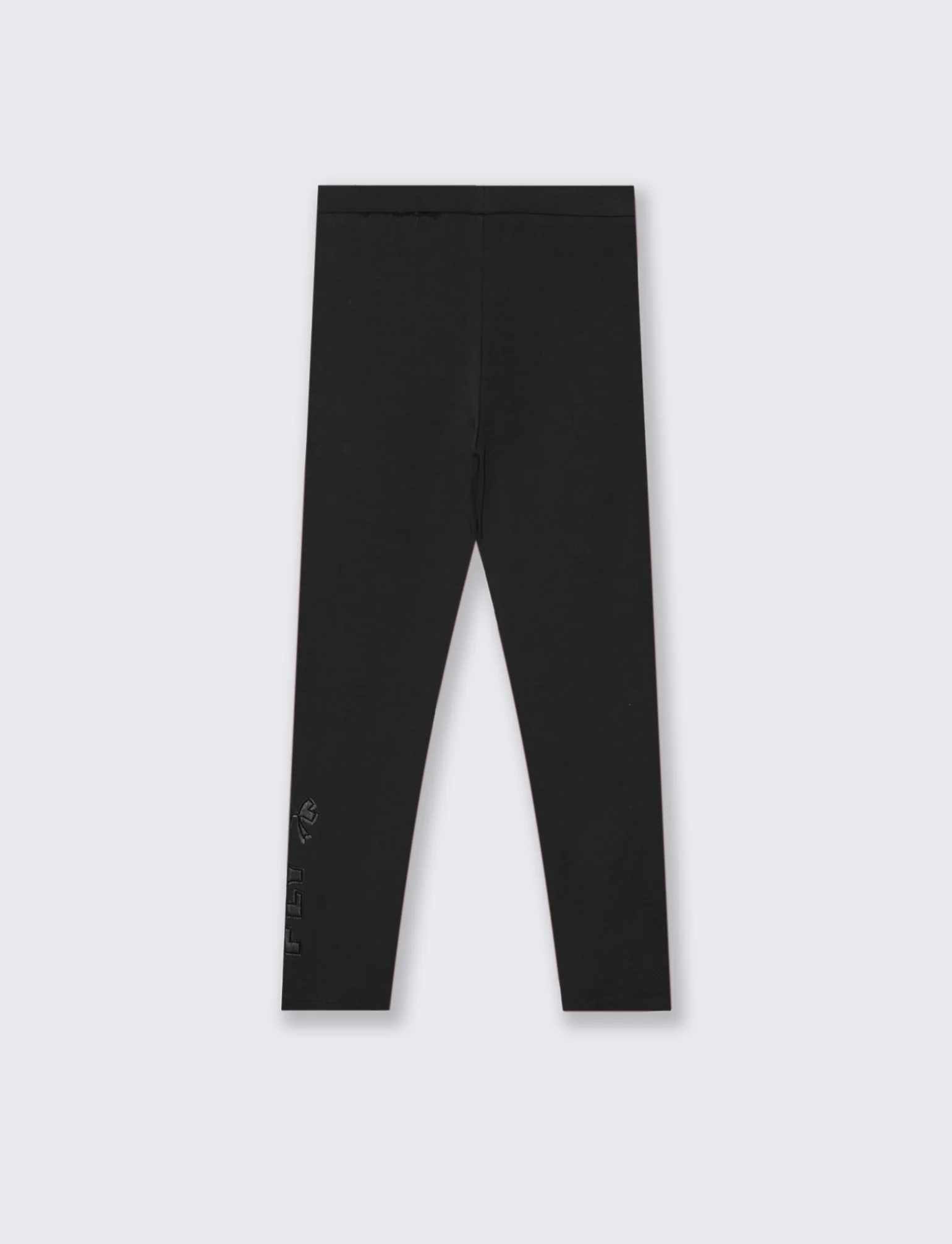 Leggings con applicazione in finta pelle. - Nero - Image 2