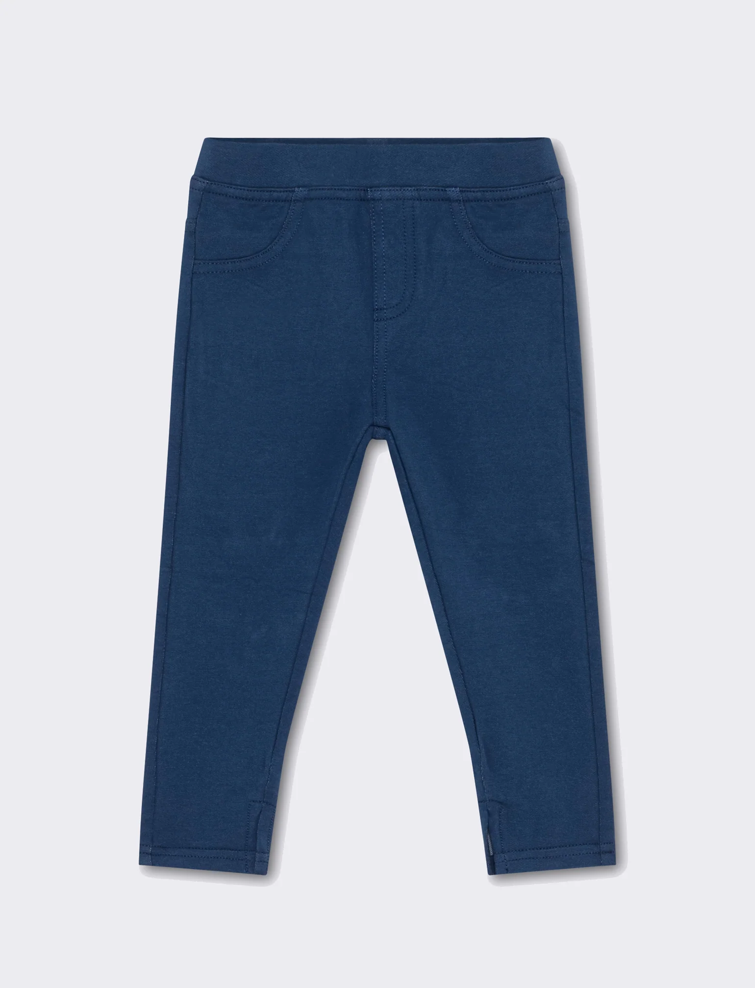Leggings con cuciture a contrasto da neonata - DENIM SCURO - Image 2