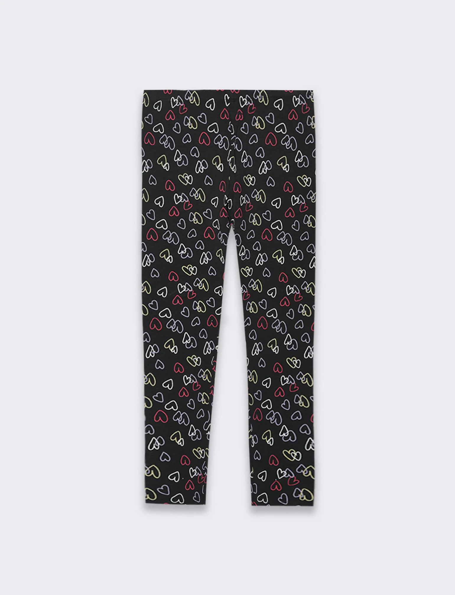 Leggings con stampa all over da bambina - Nero