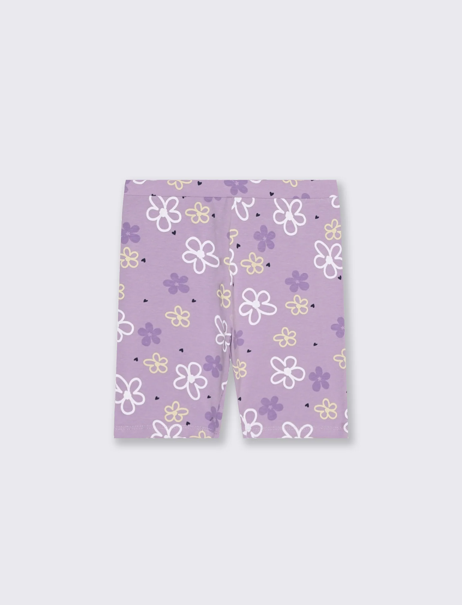 Leggings corti da bambina in cotone - Lilla - Image 2