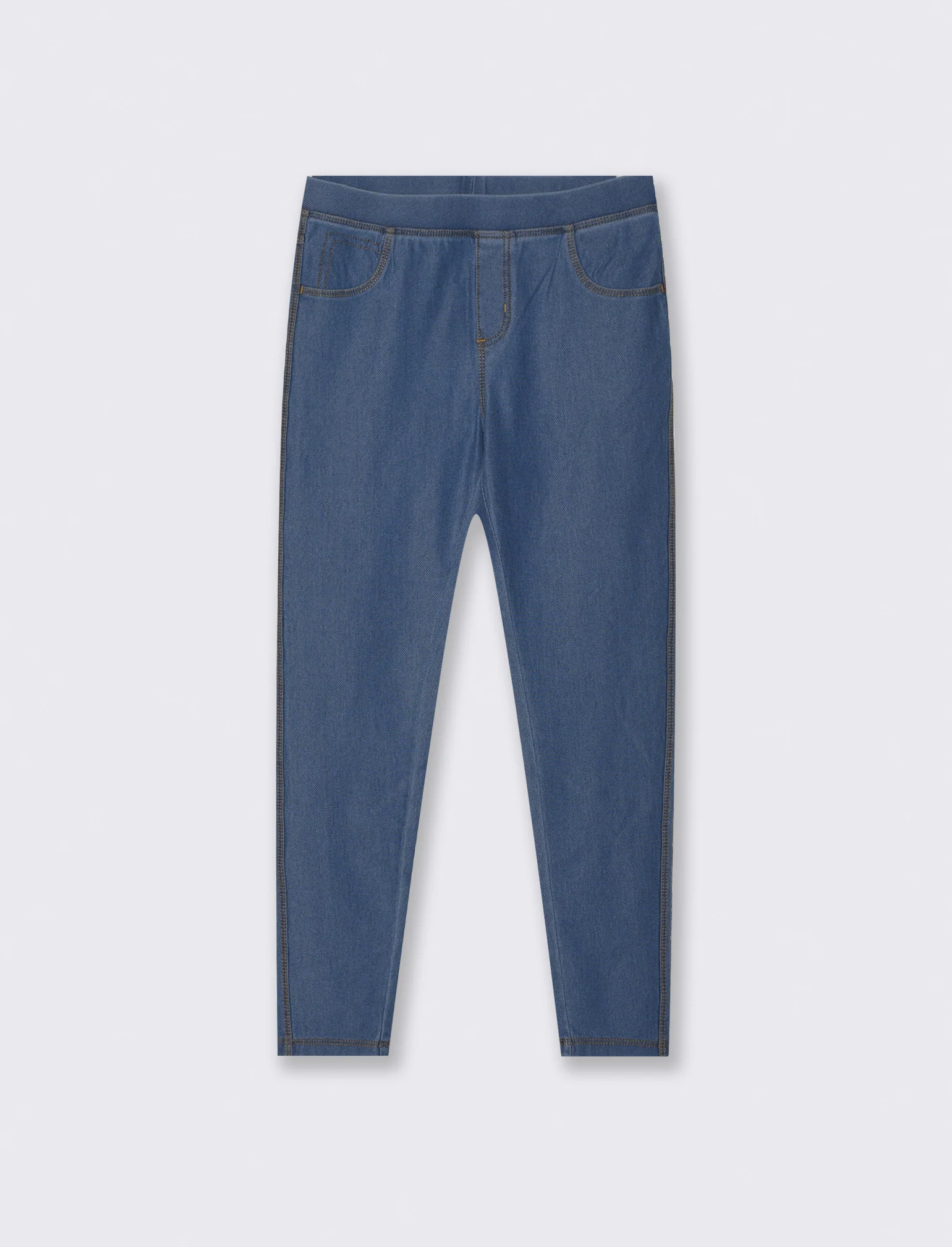 Leggings denim in cotone elasticizzato - Denim