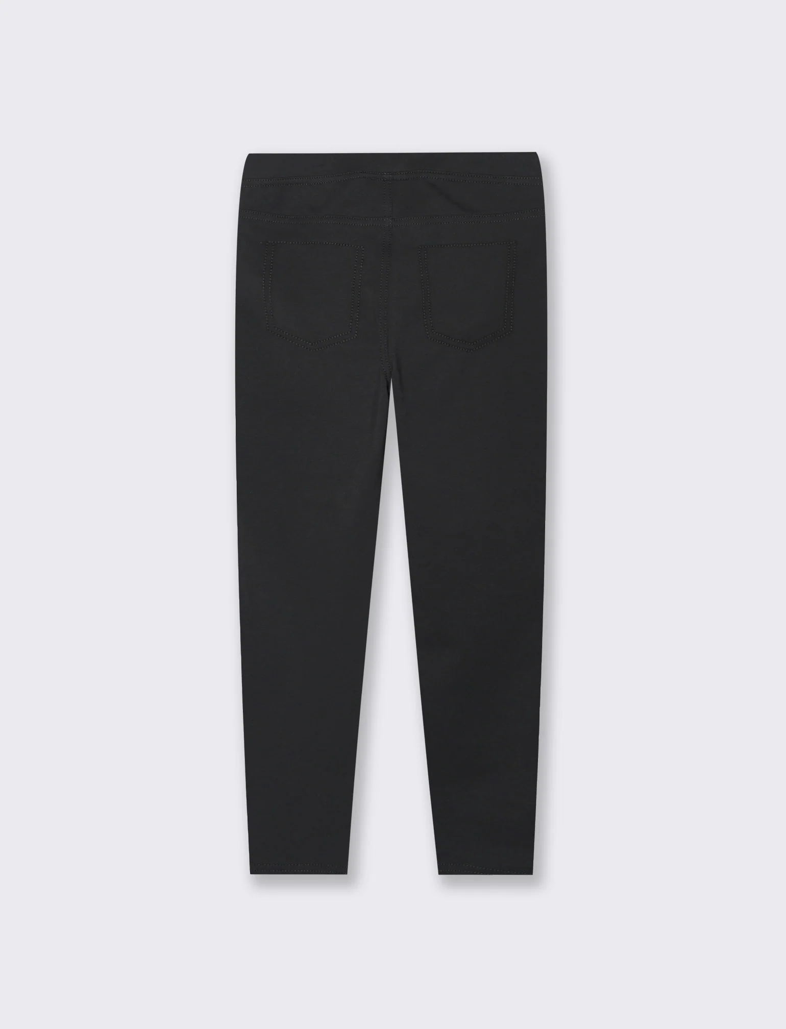 Leggings effetto denim in jersey jaquard da bambina - Nero - Image 2