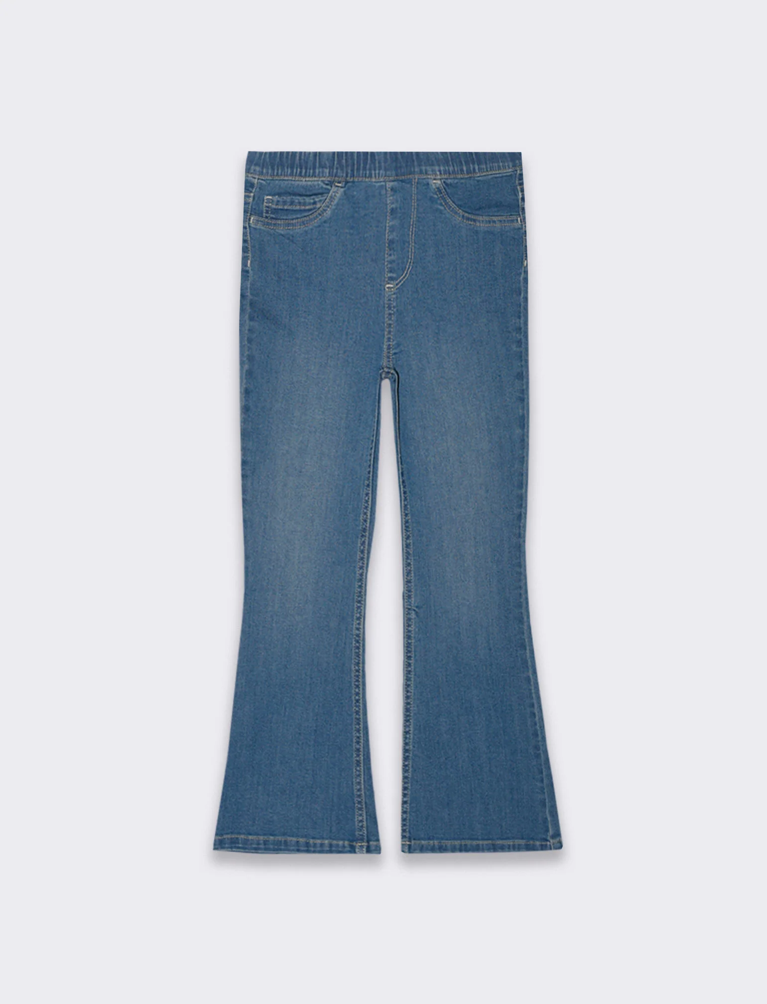 Leggings flare fit in denim elastico da bambina - Denim - Image 3