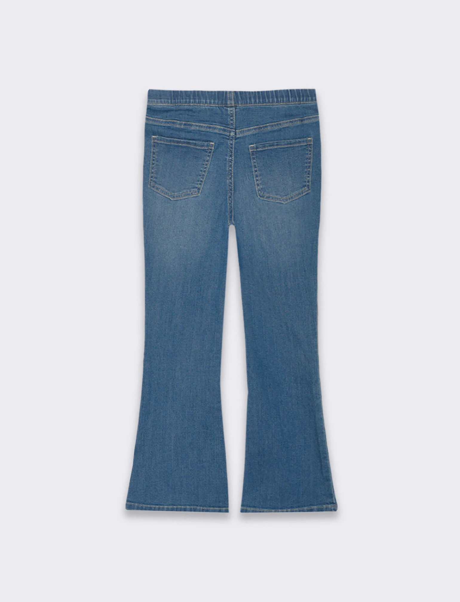 Leggings flare fit in denim elastico da bambina - Denim - Image 4