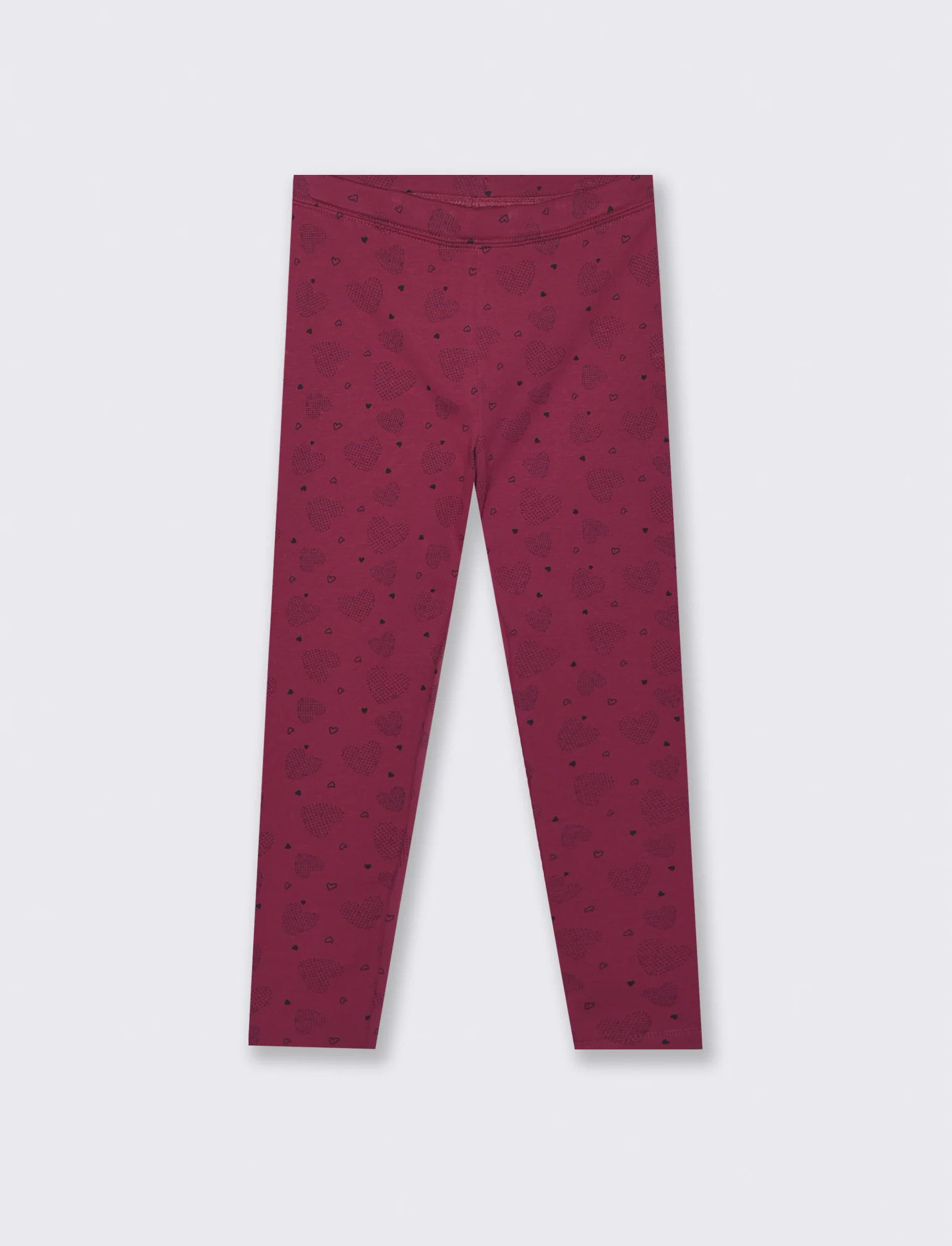 Leggings garzato fantasia - Rosso amarena