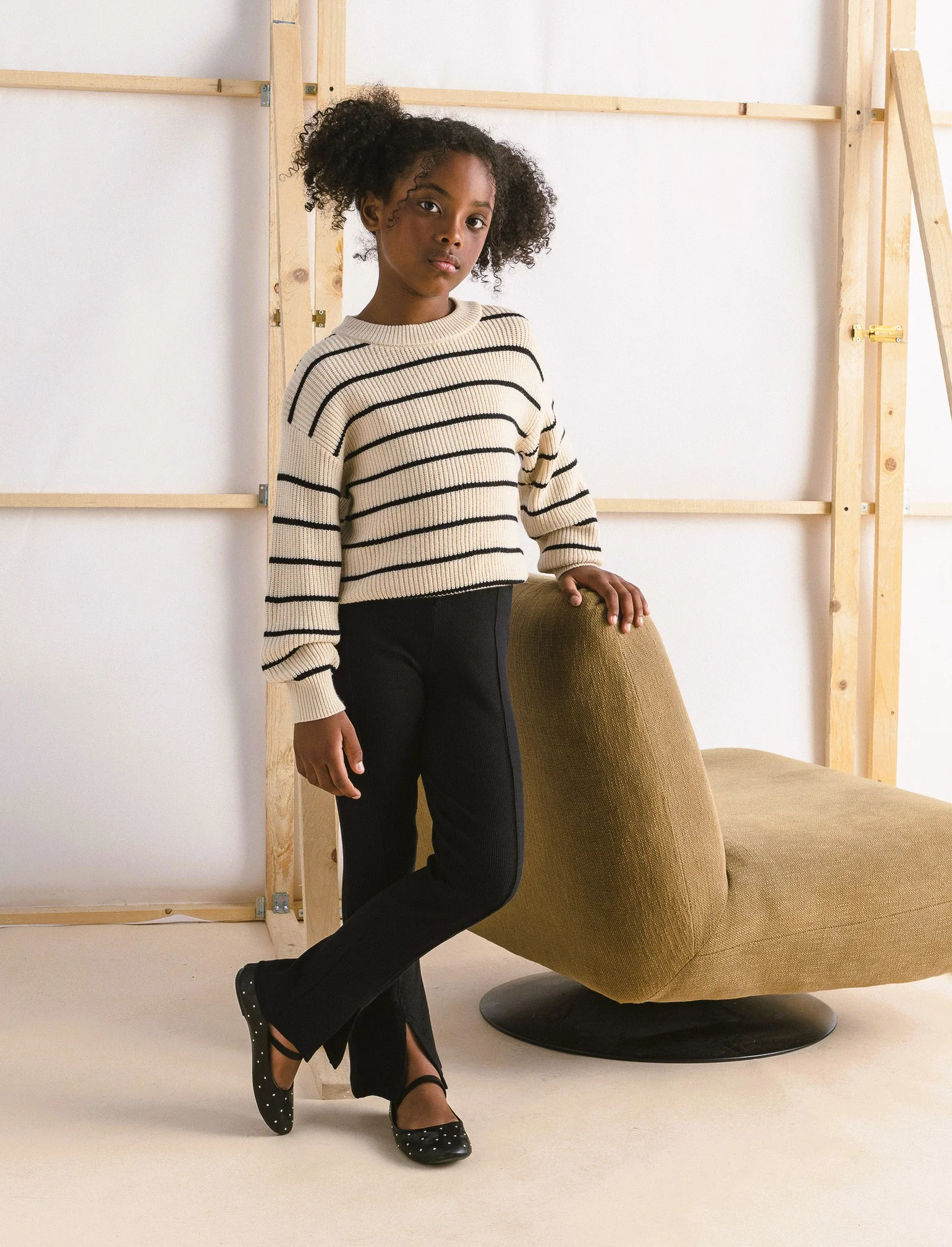 Leggings in costina - Nero