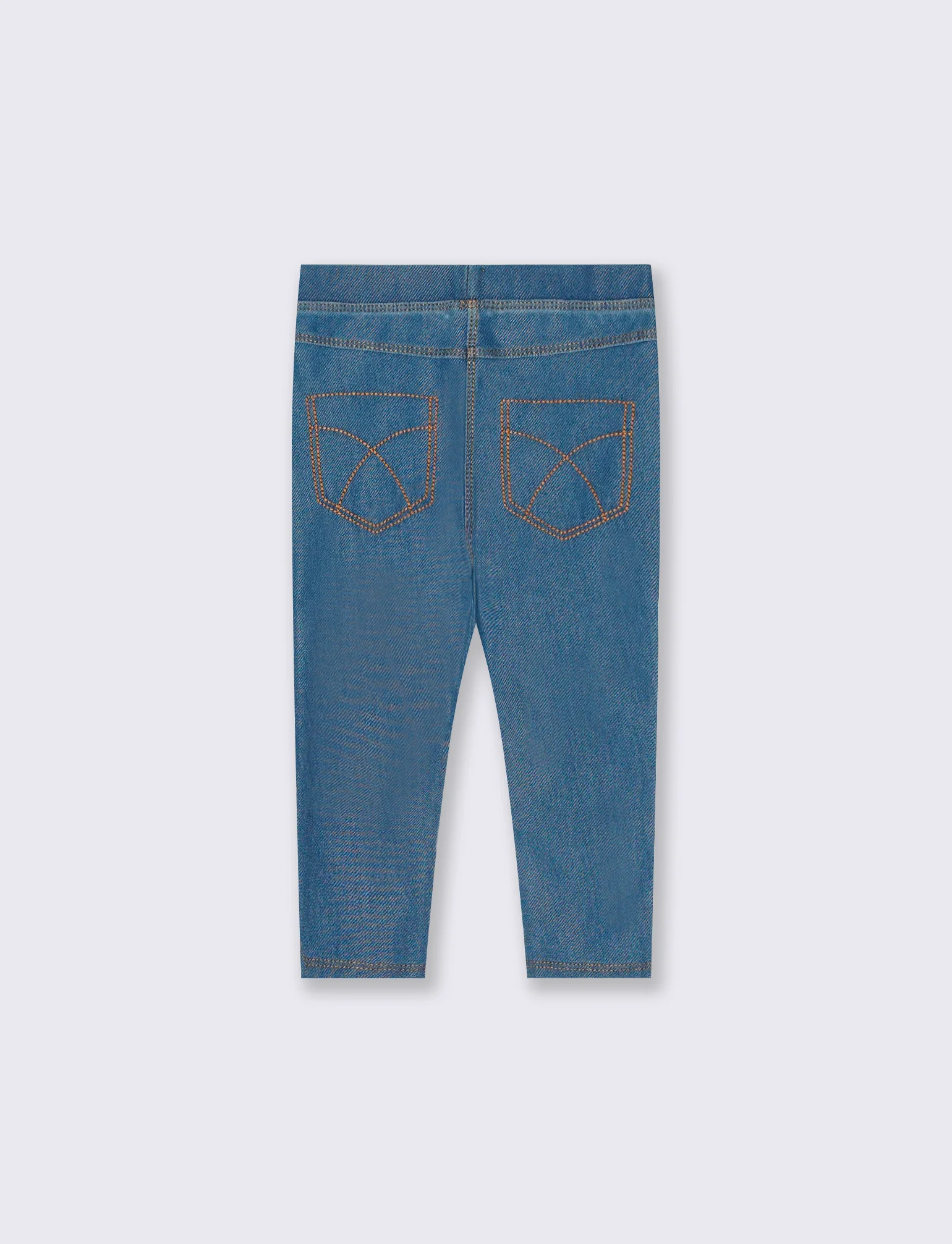 Leggings in cotone elasticizzato con tasche - Denim - Image 2