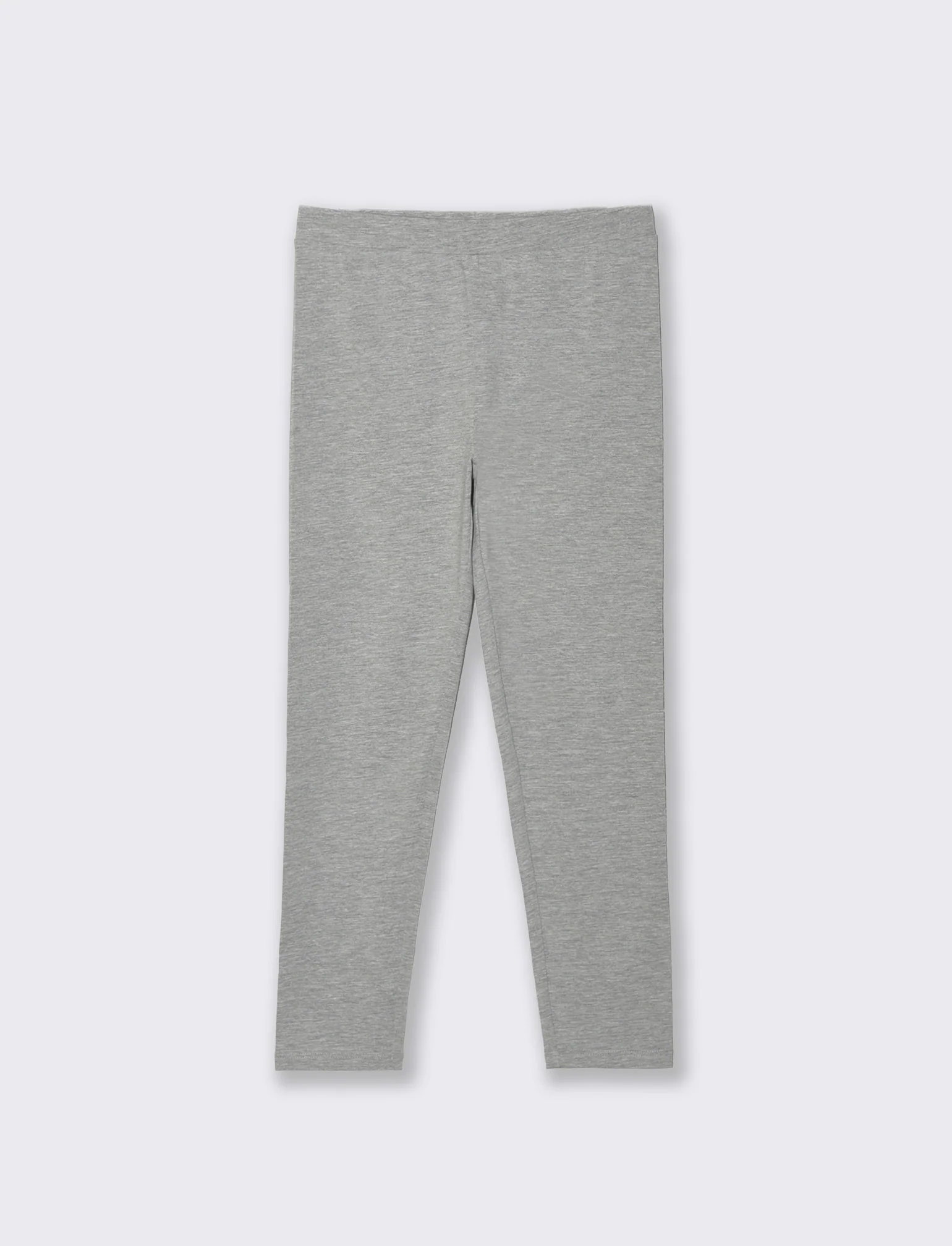 Leggings in cotone elasticizzato per bambina - Grigio mel.