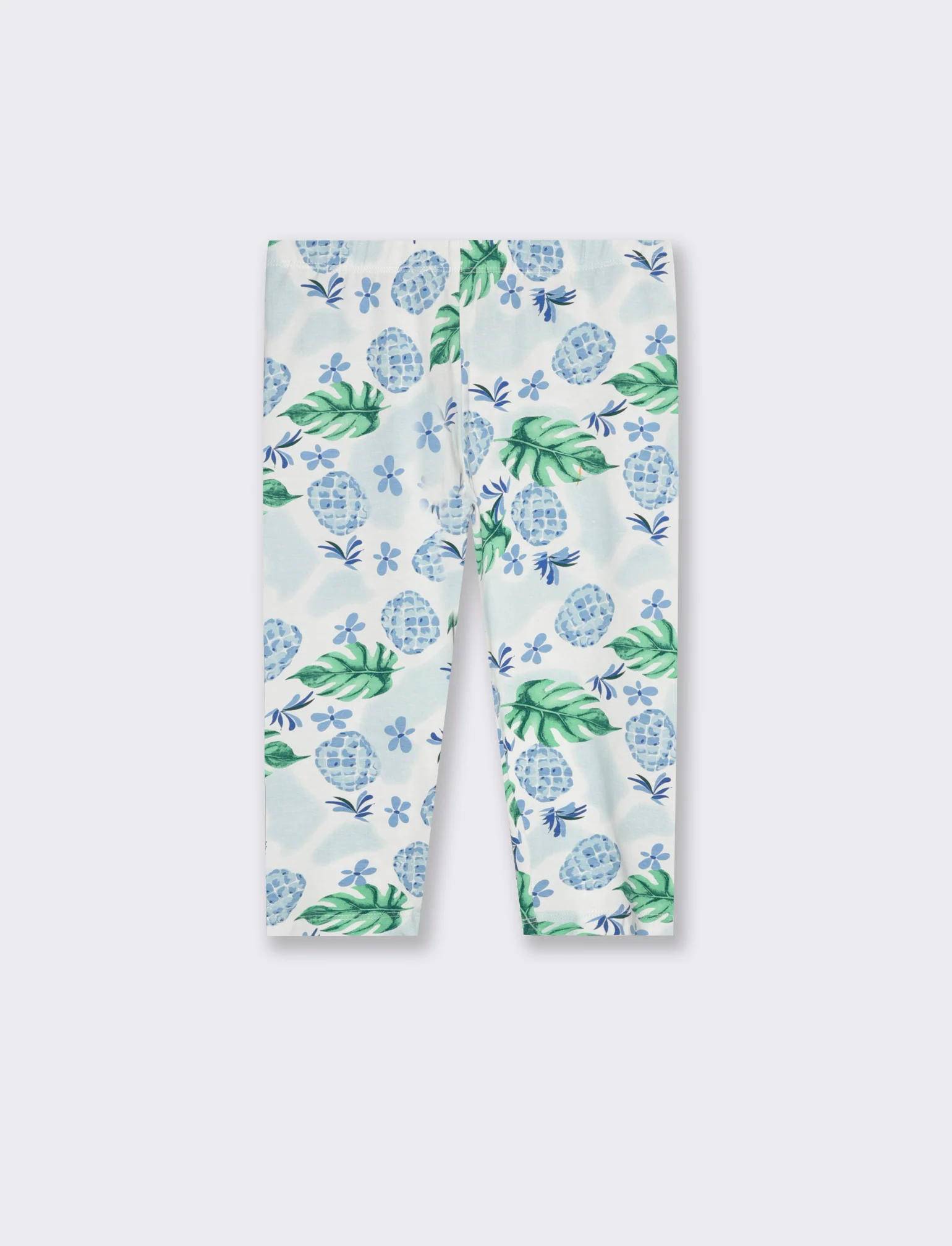 Leggings in cotone vestibilità 3/4 da bambina - Celeste