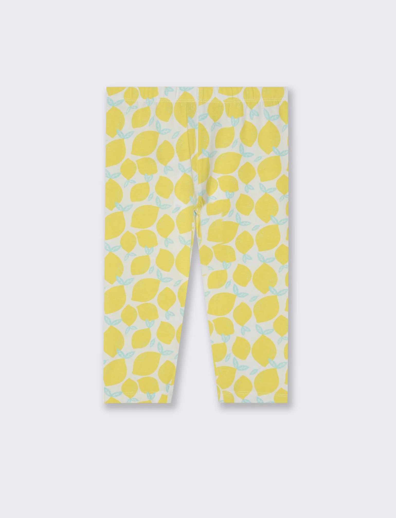 Leggings in cotone vestibilità 3/4 da bambina - Giallo
