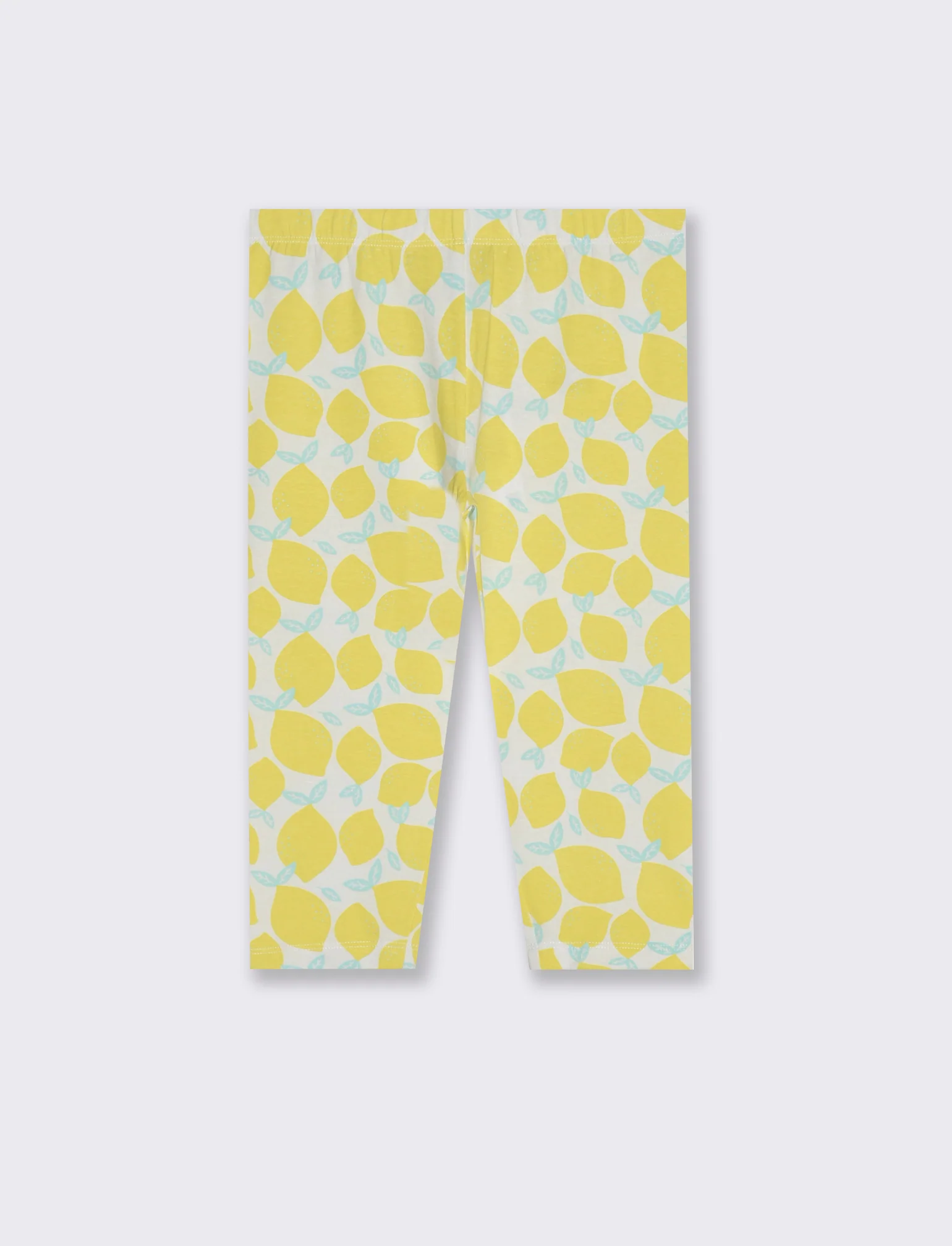 Leggings in cotone vestibilità 3/4 da bambina - Giallo - Image 2
