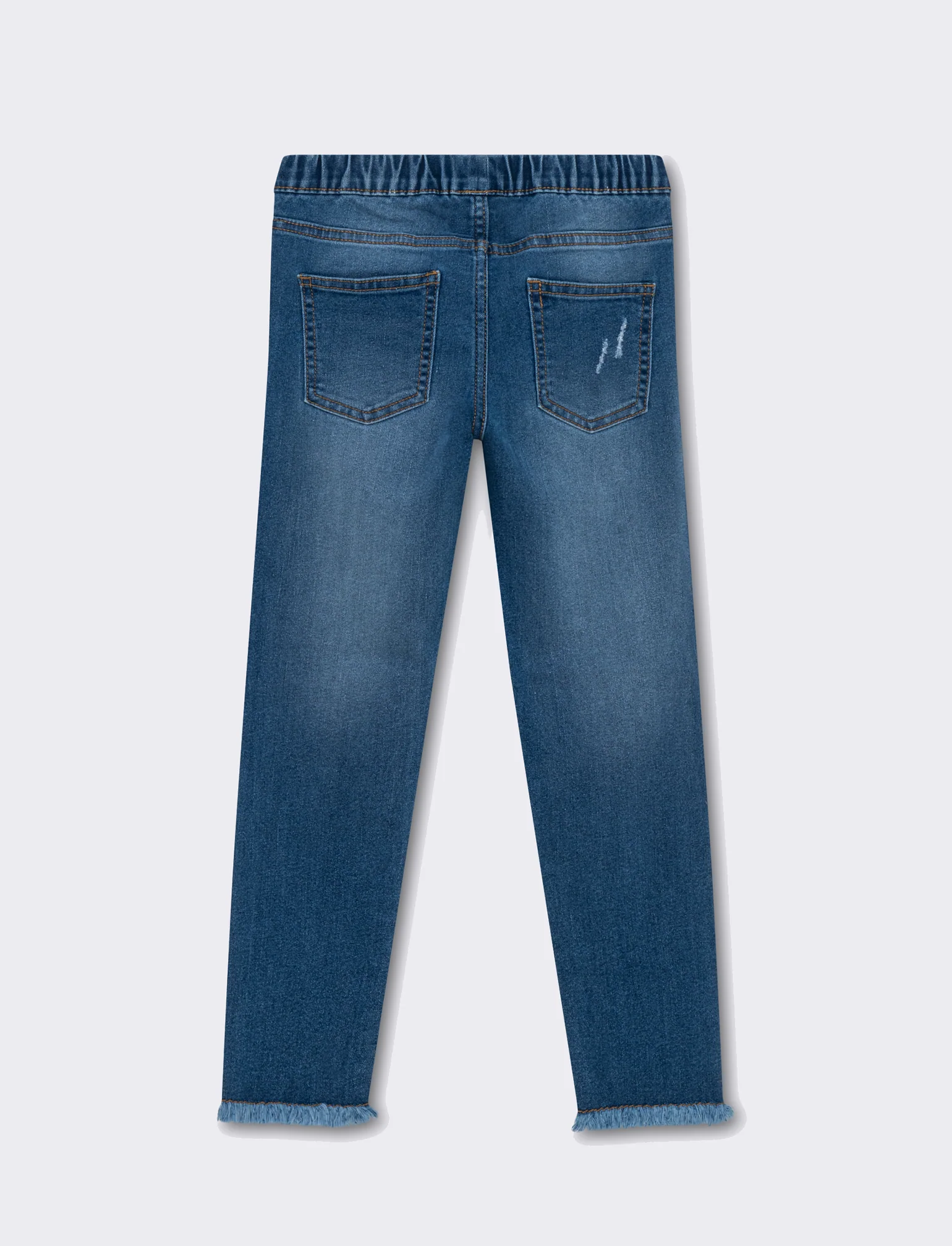 Leggings in denim elastico con rotture da bambina - Denim - Image 4