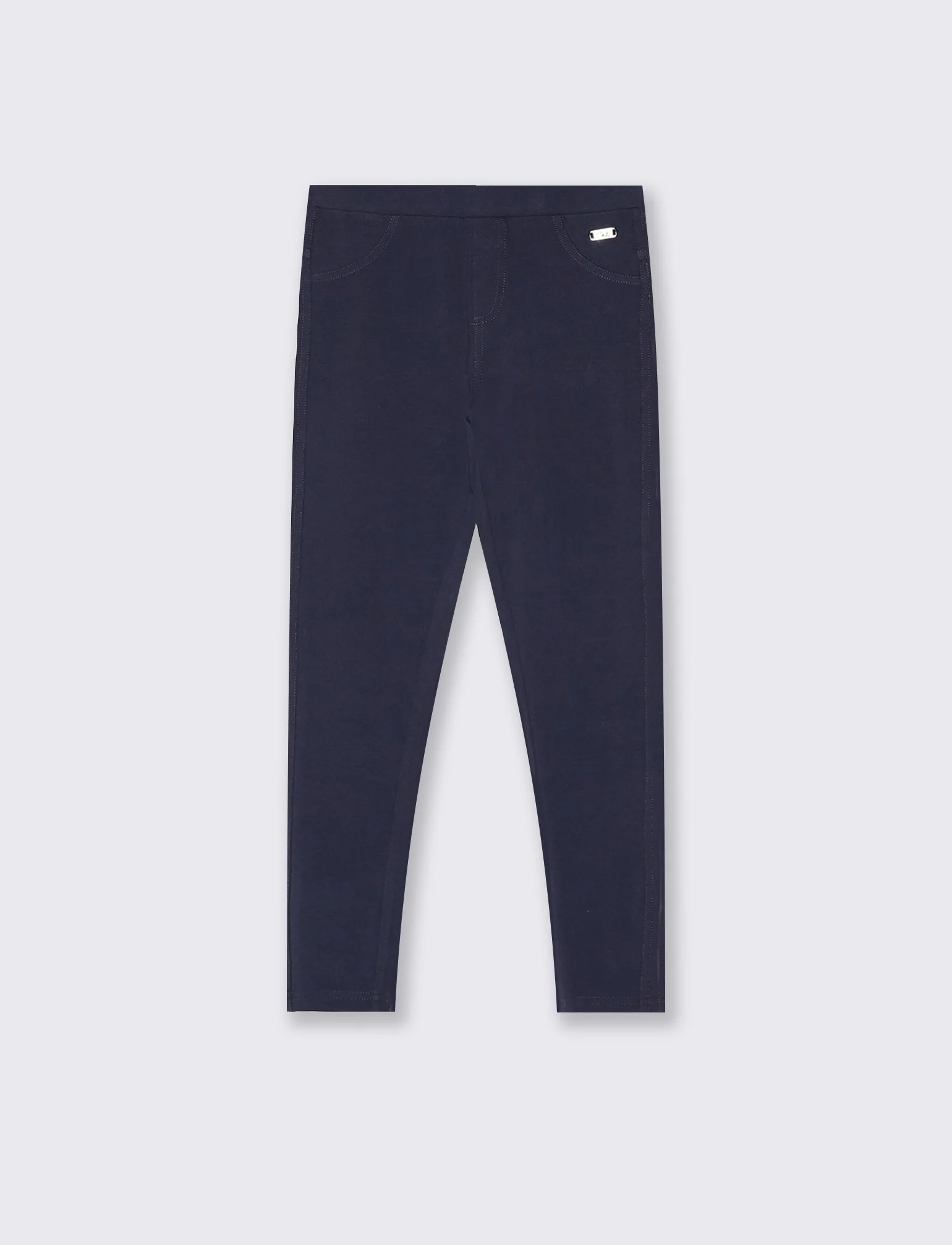 Leggings in felpa elastica con tasche - Blu