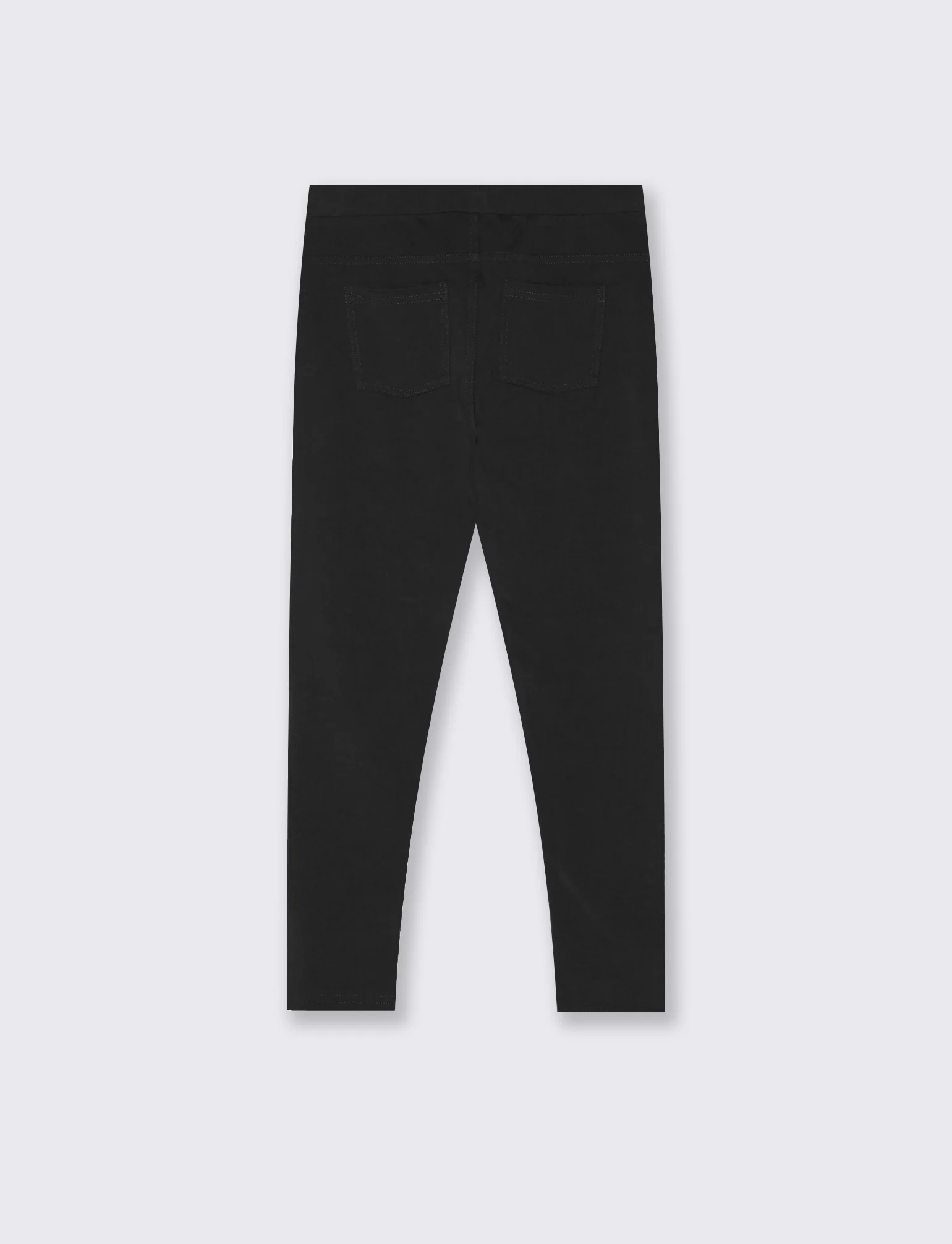 Leggings in felpa elastica con tasche - Nero - Image 2