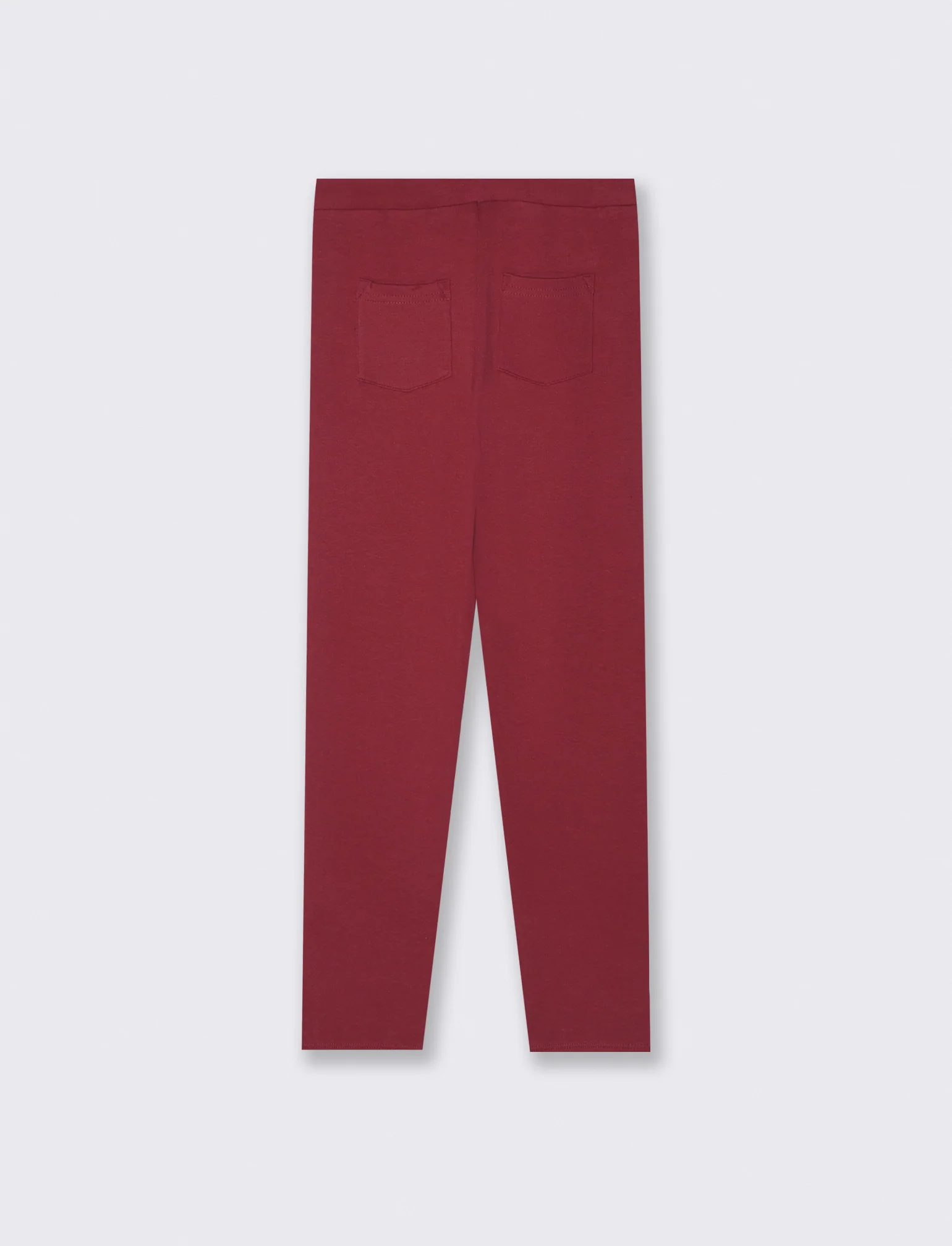 Leggings in interlock con borchie laterali - Bordeaux - Image 2