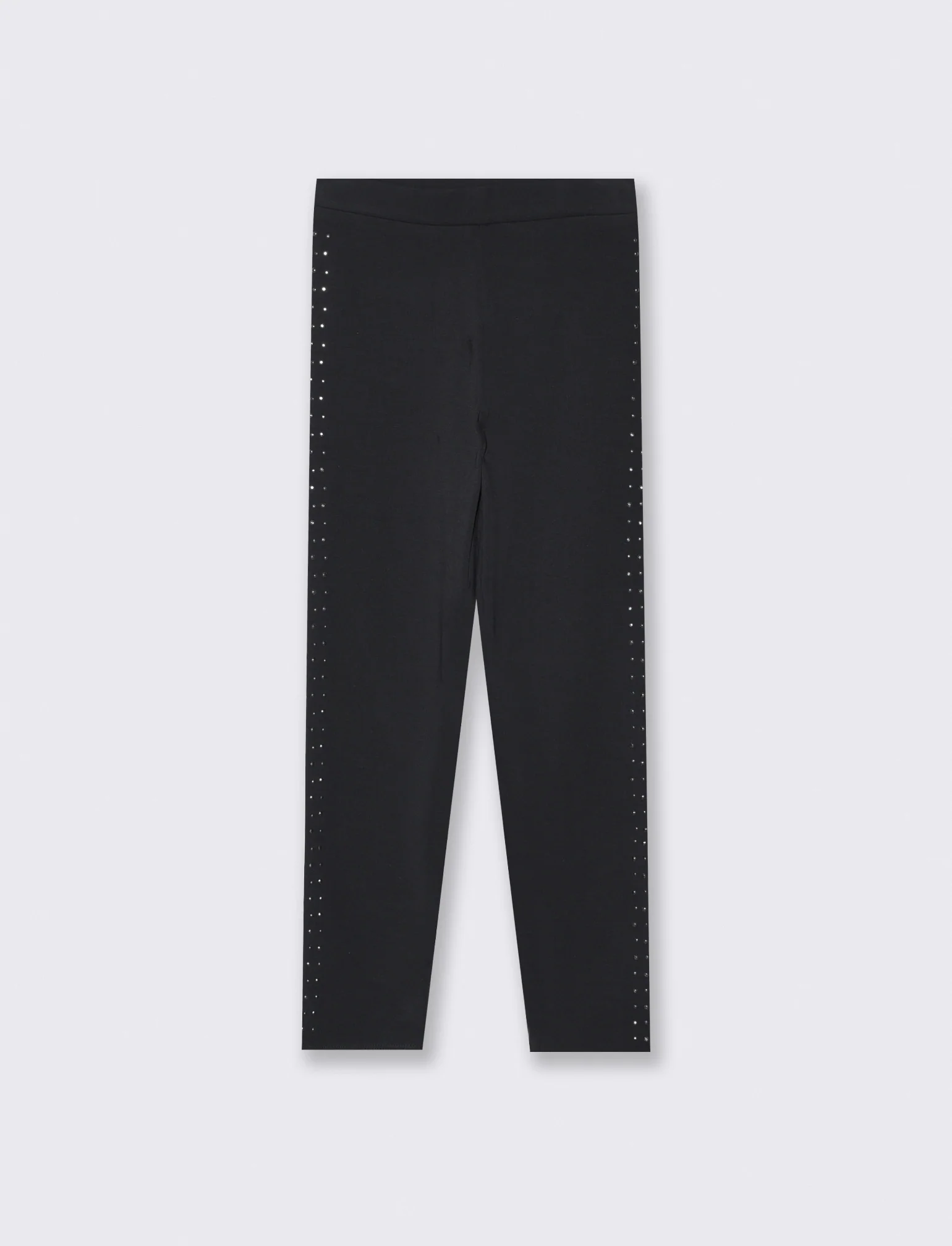 Leggings in interlock con borchie laterali - Nero