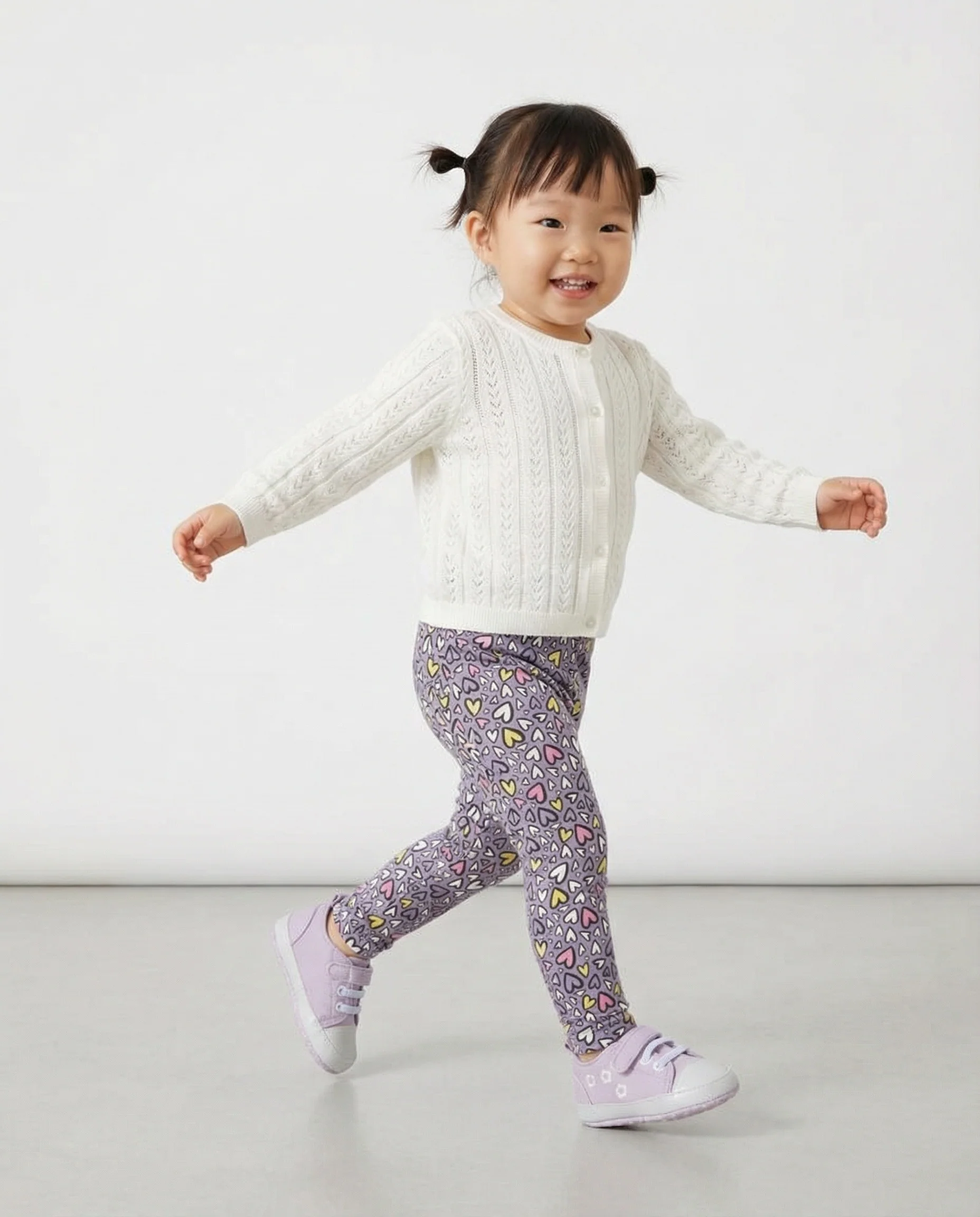 Leggings in jersey elastico a fantasia - Lilla - Image 3