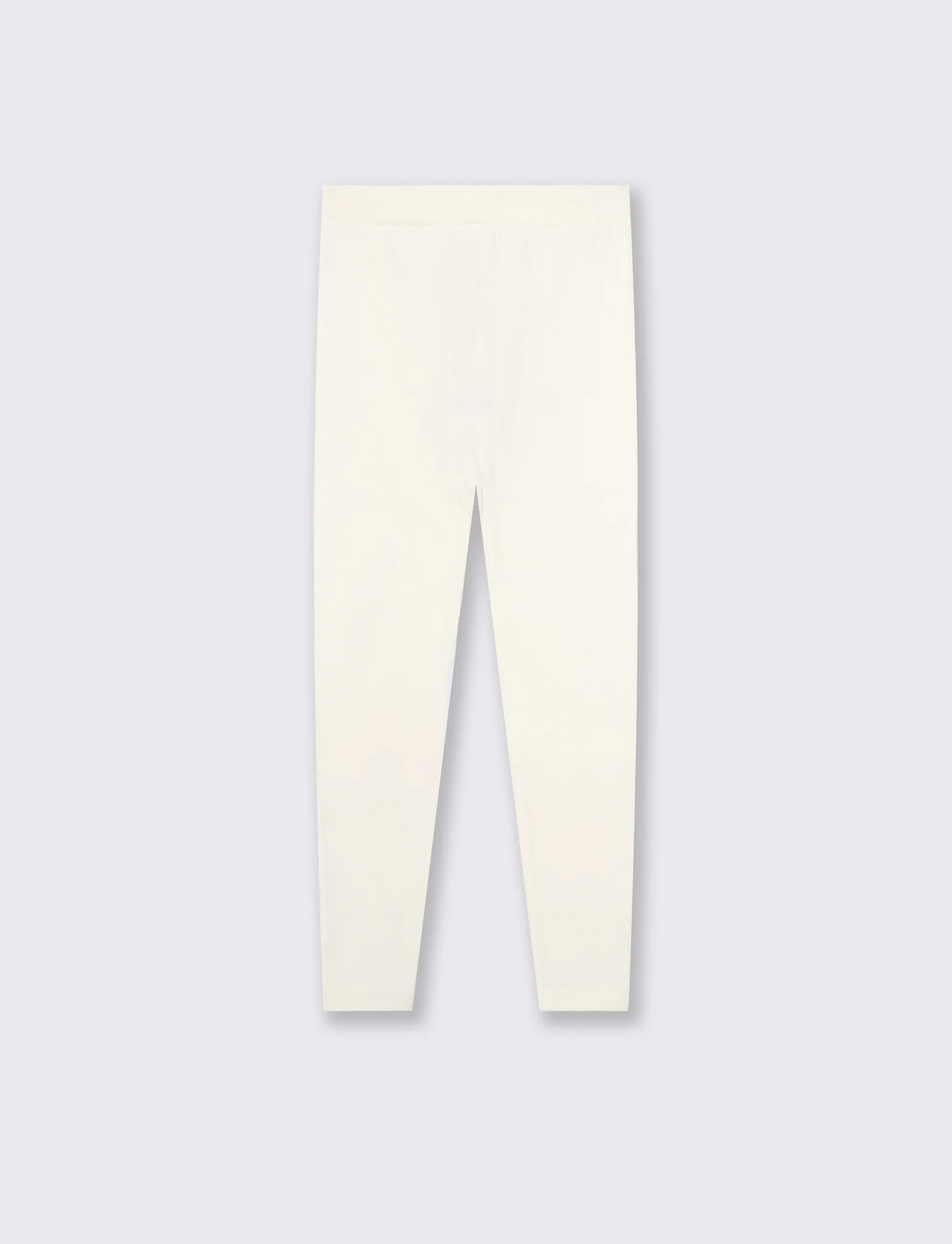 Leggings invernali da bambina in filato elastico. - Bianco latte