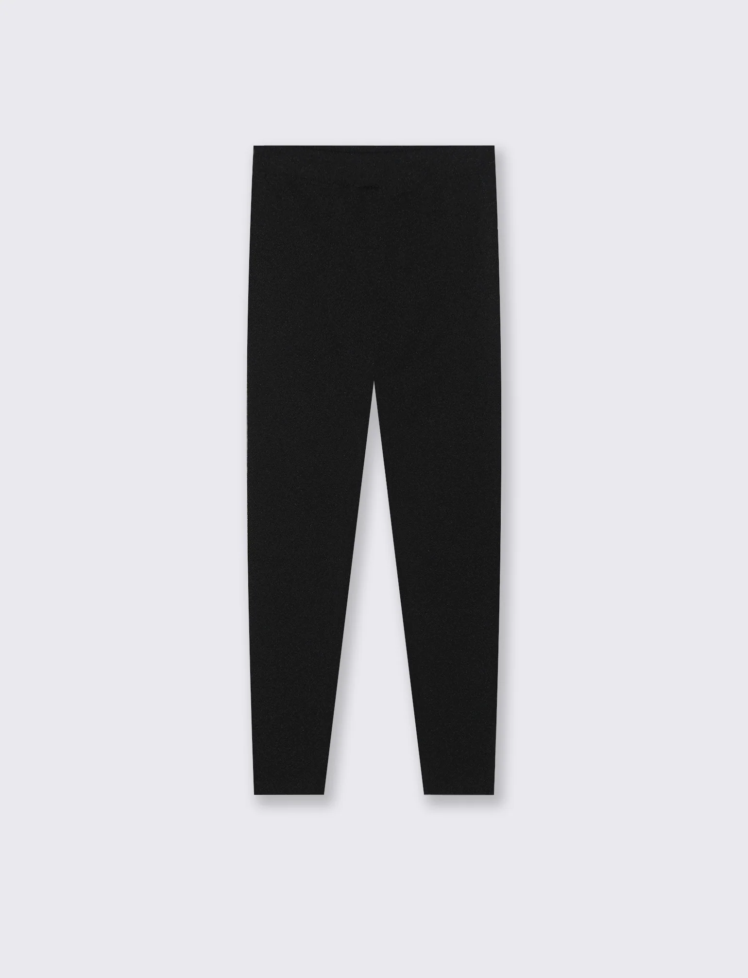 Leggings invernali da bambina in filato elastico. - Nero - Image 2