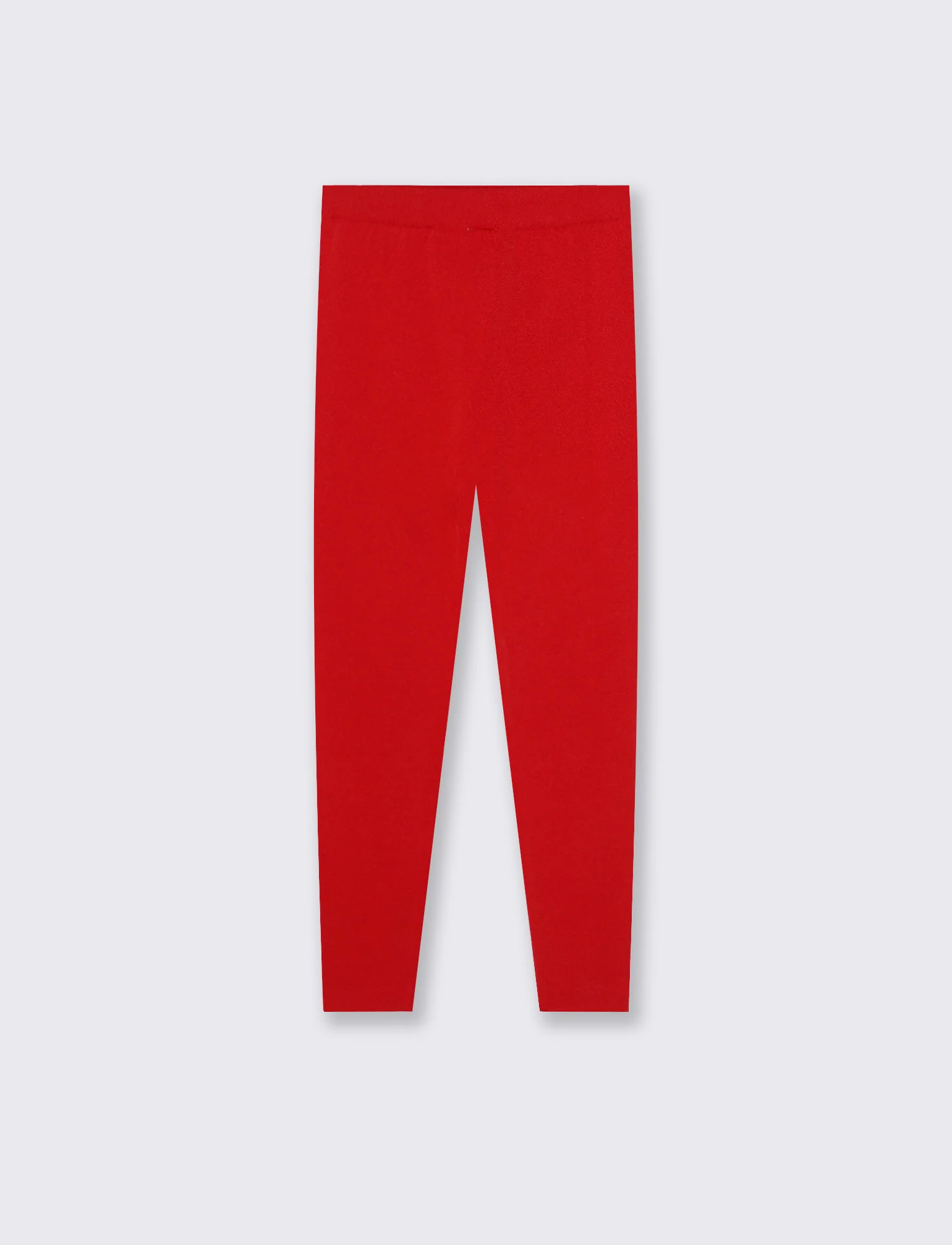 Leggings invernali da bambina in filato elastico. - Rosso