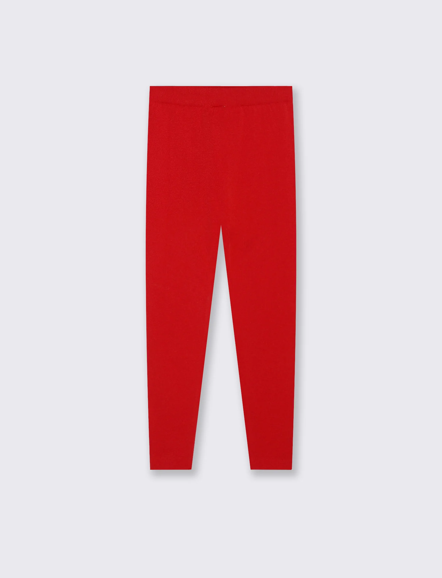 Leggings invernali da bambina in filato elastico. - Rosso - Image 2