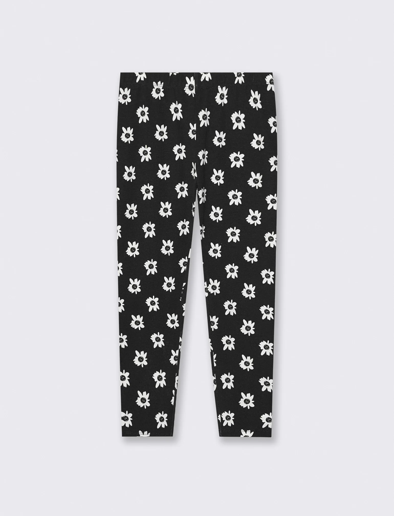 Leggings lunghi stampati per bambina - Nero