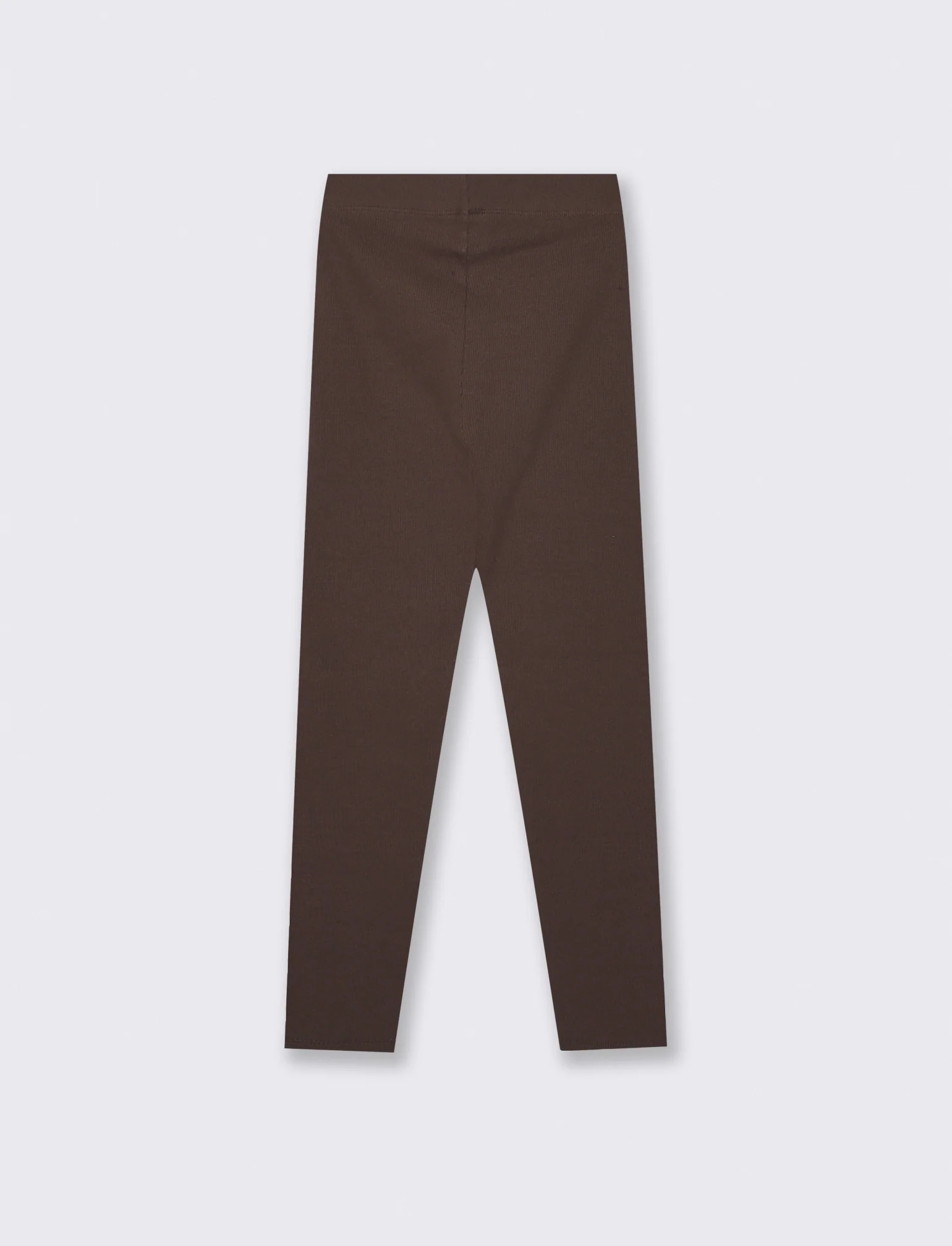 Leggings morbidi in costina elastica - Marrone cioccolato - Image 2