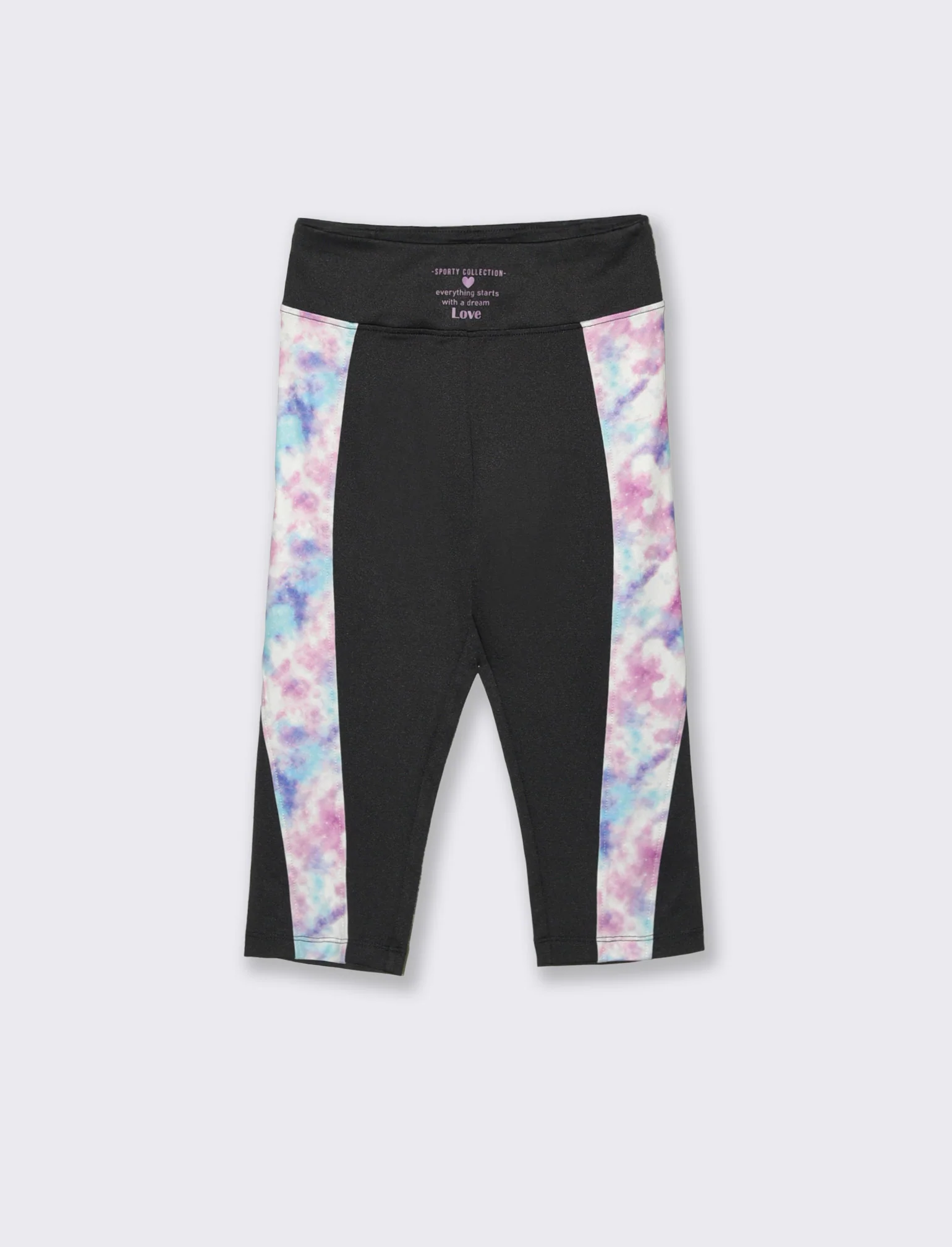 Leggings sportivi con dettagli stampati - Nero - Image 3