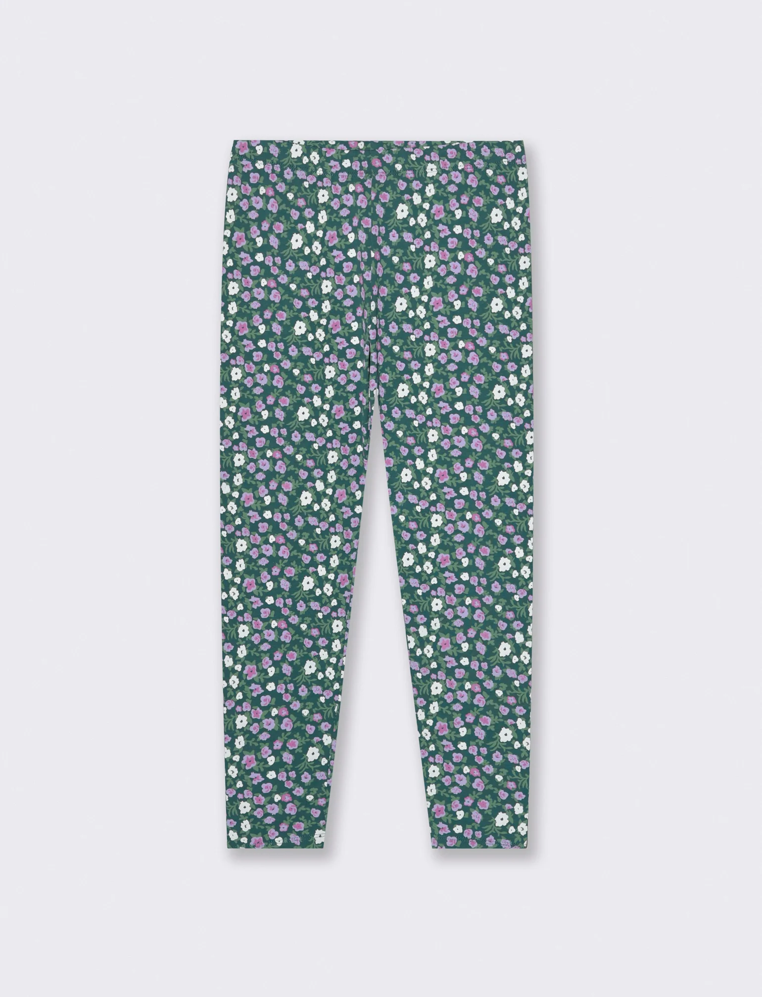 Leggings stampato in cotone elasticizzato. - Verde - Image 2