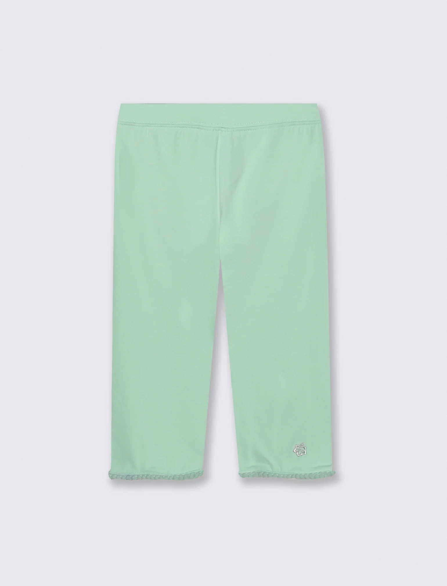 Leggings tre quarti in cotone elasticizzato - Verde acqua