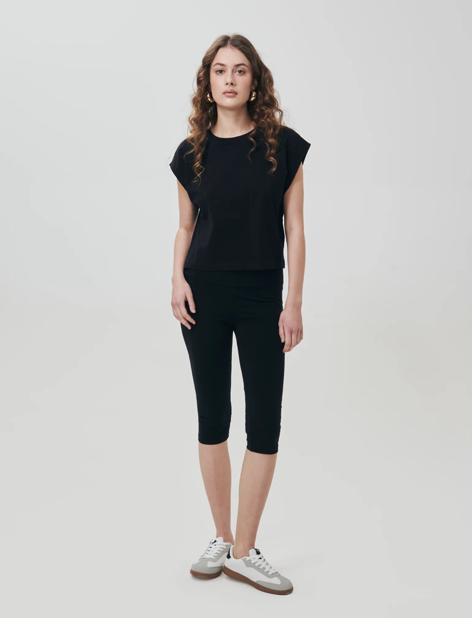 Leggings Vita Alta Pinocchietto - Nero - Image 4