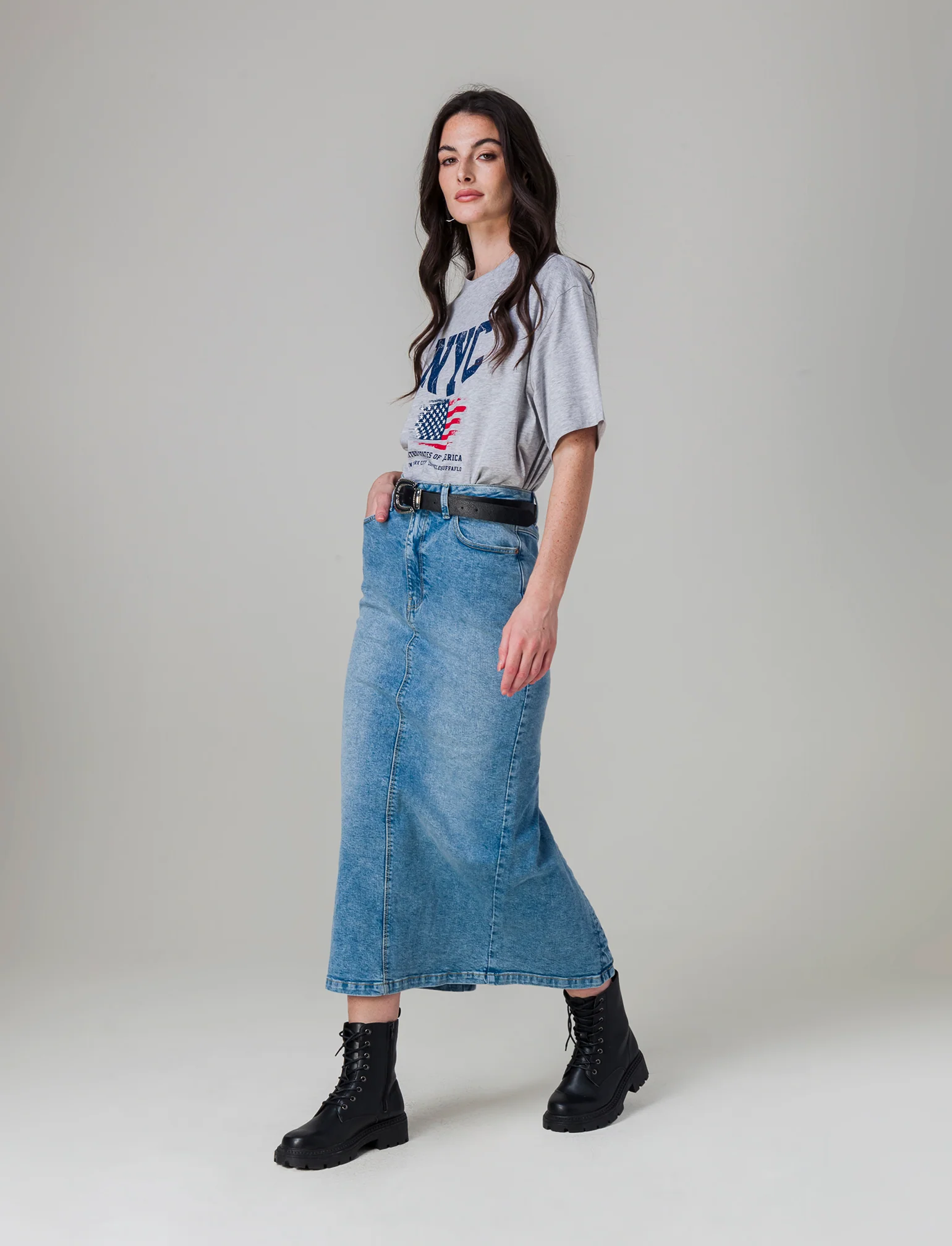 Longuette denim da donna - Denim - Image 2