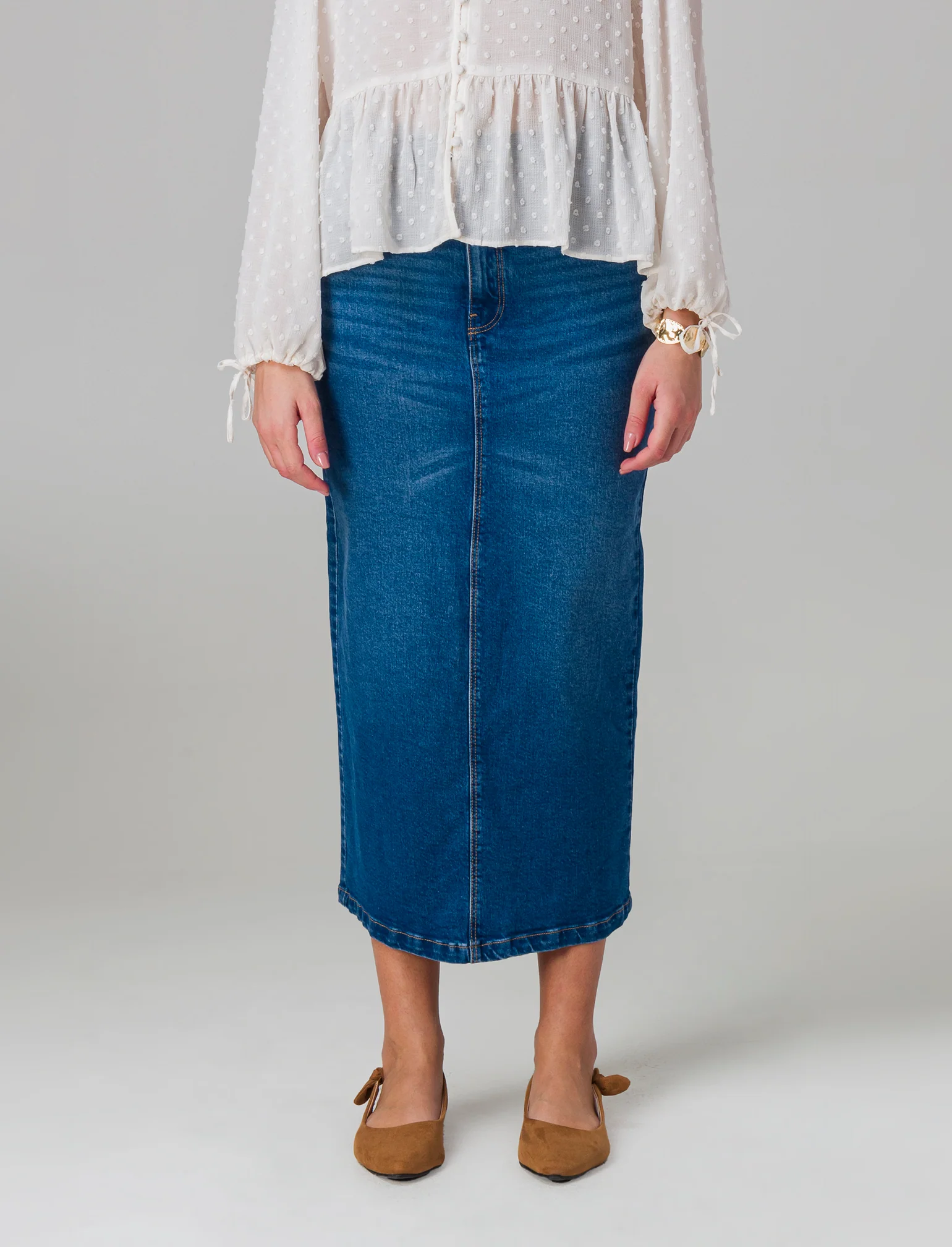 Longuette denim da donna - DENIM SCURO