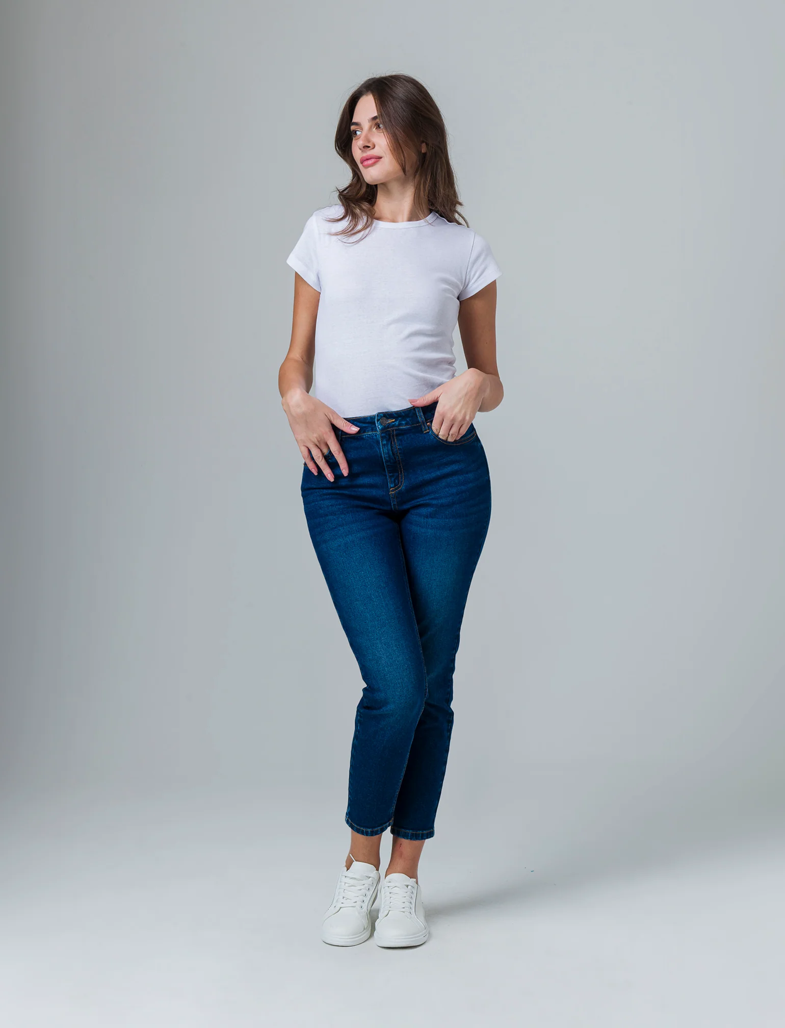 Low waist denim pants da donna - DENIM SCURO - Image 3