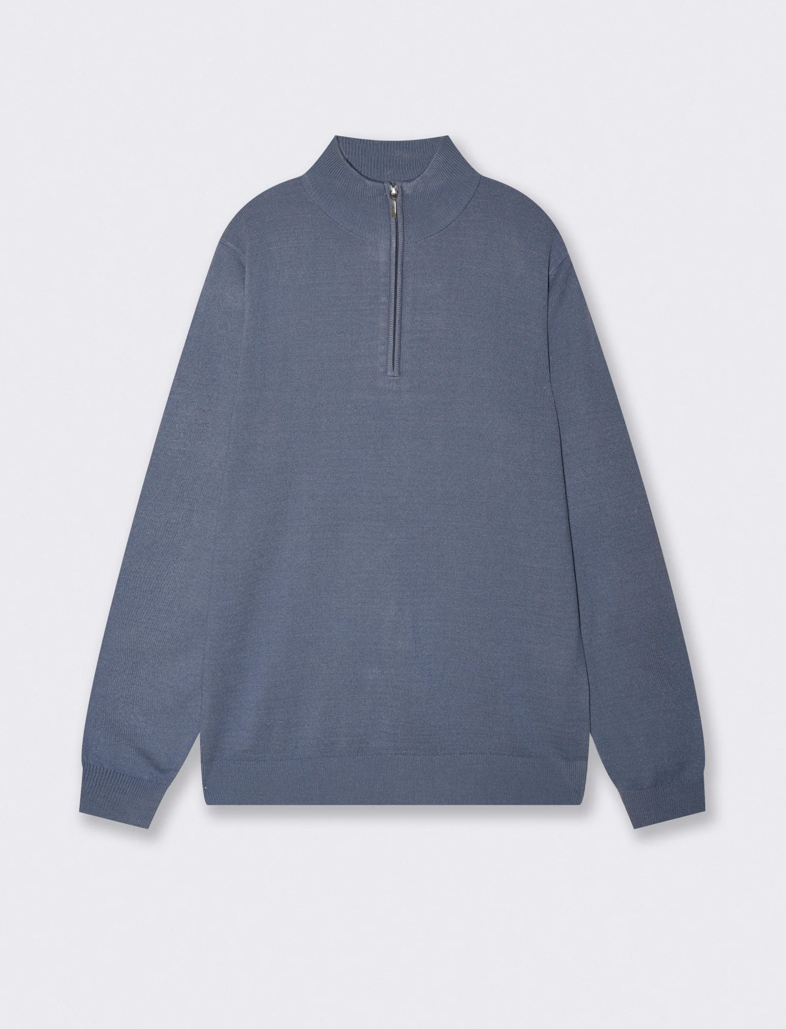 Maglia basic collo alto con zip - CARTA DA ZUCCHERO
