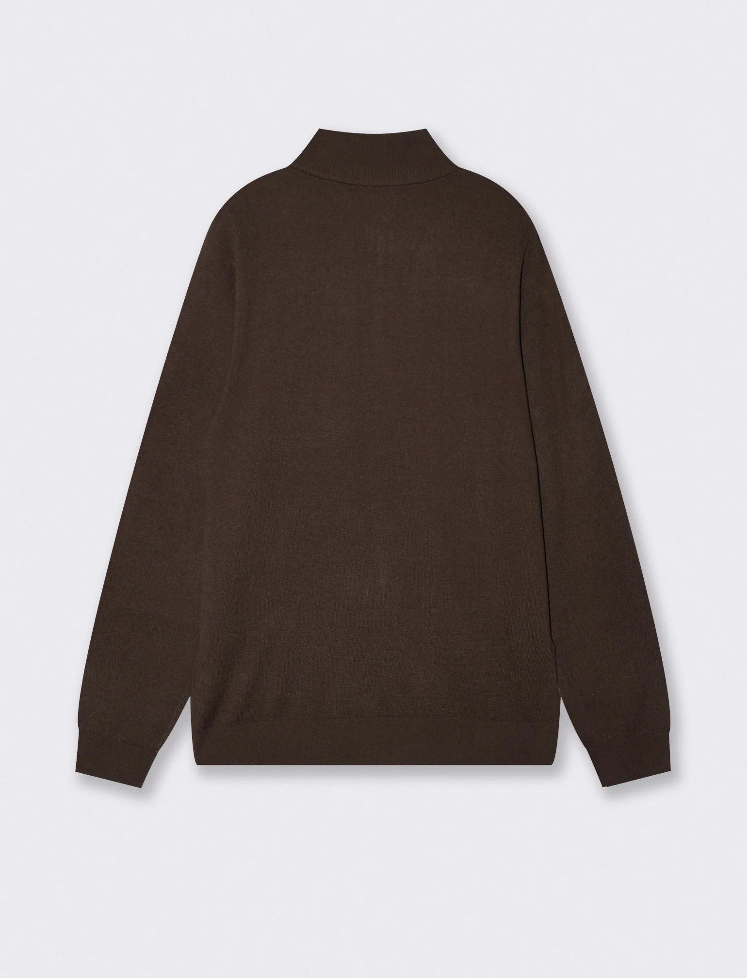 Maglia basic collo alto con zip - Moro - Image 2
