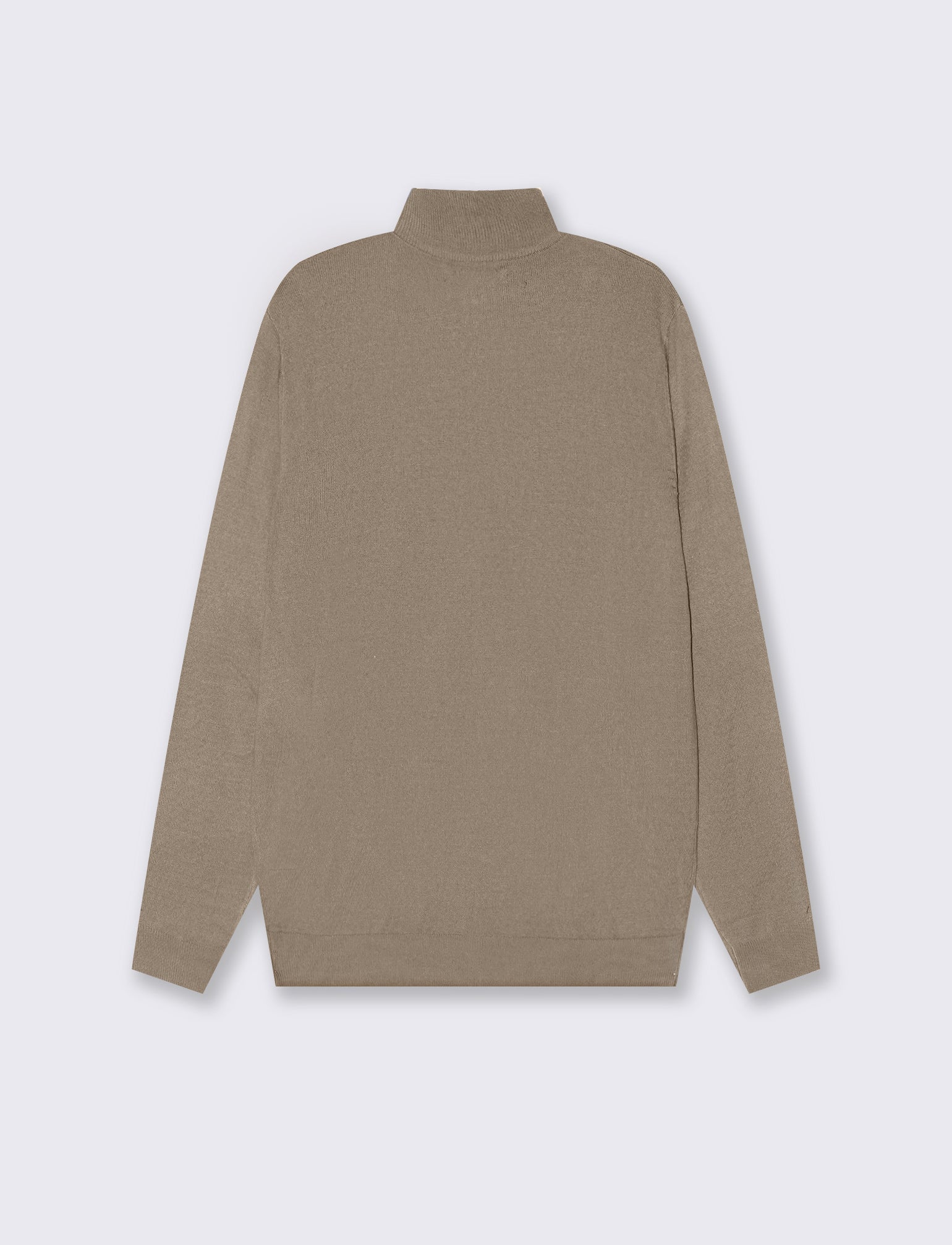 MAGLIA BASIC COLLO ALTO ZIP - Beige - Image 2