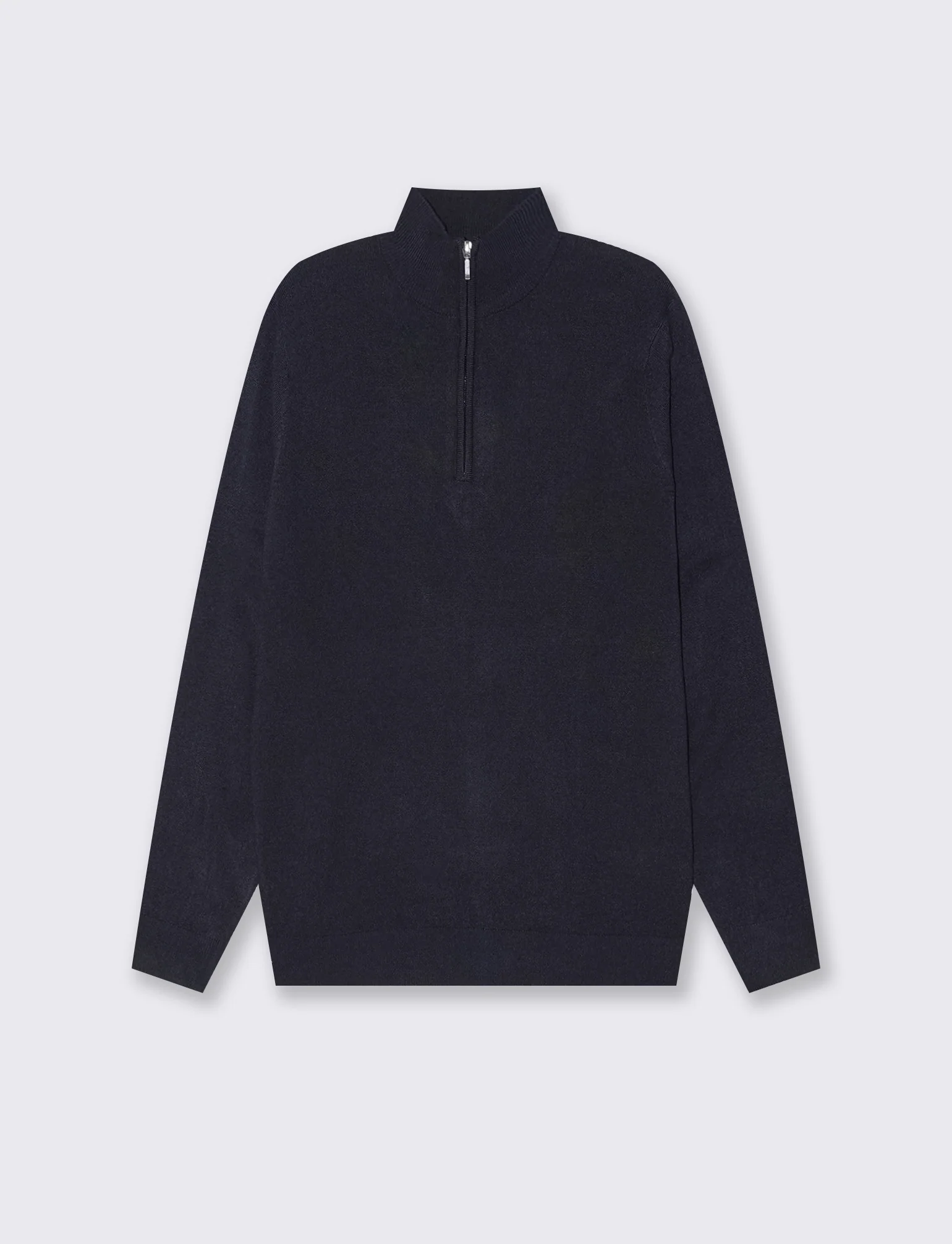 MAGLIA BASIC COLLO ALTO ZIP - Blu