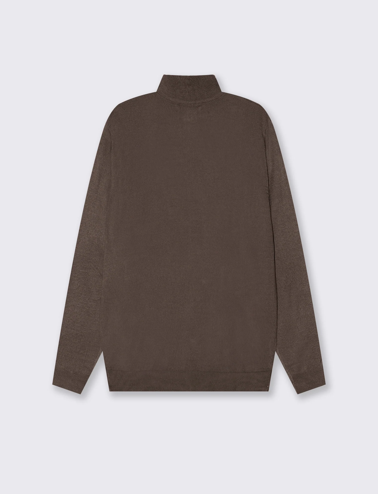 MAGLIA BASIC COLLO ALTO ZIP - Moro - Image 3