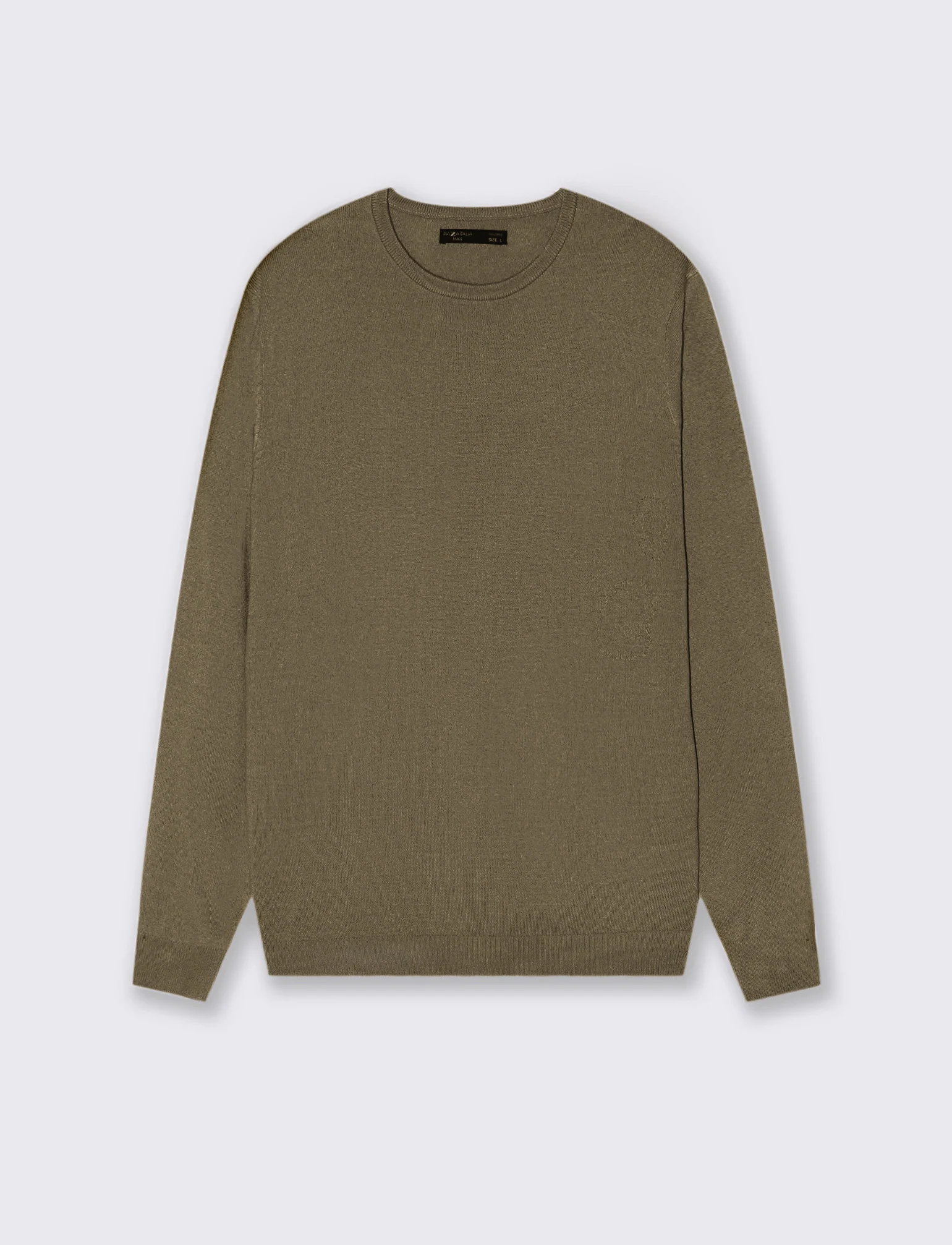 MAGLIA BASIC GIROCOLLO - Verde oliva