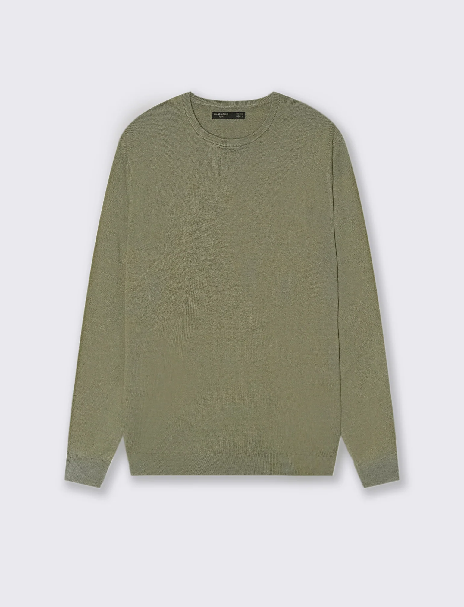 MAGLIA BASIC GIROCOLLO - Verde salvia