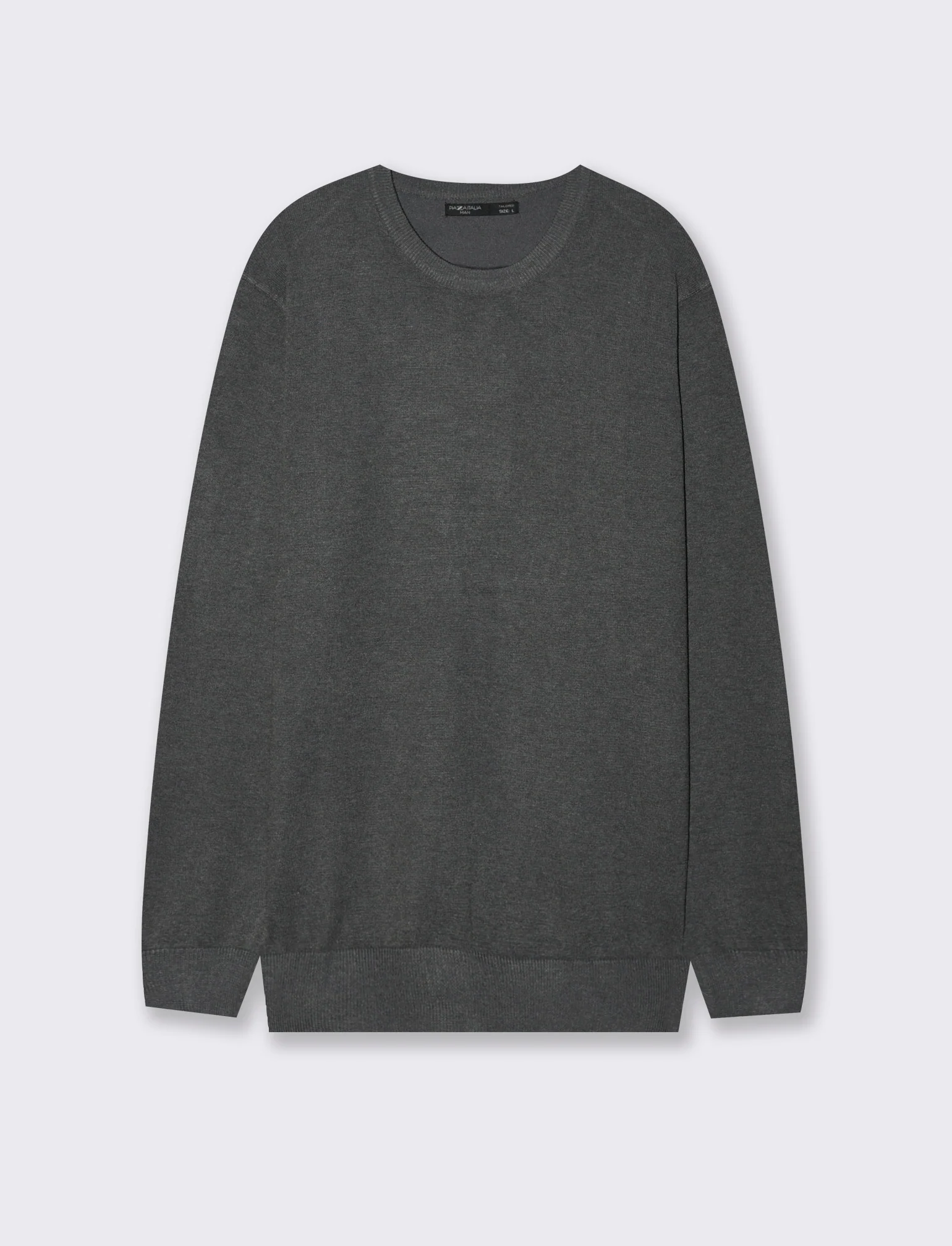 MAGLIA BASIC IN FILATO COMFORT - Antracite melange - Image 2