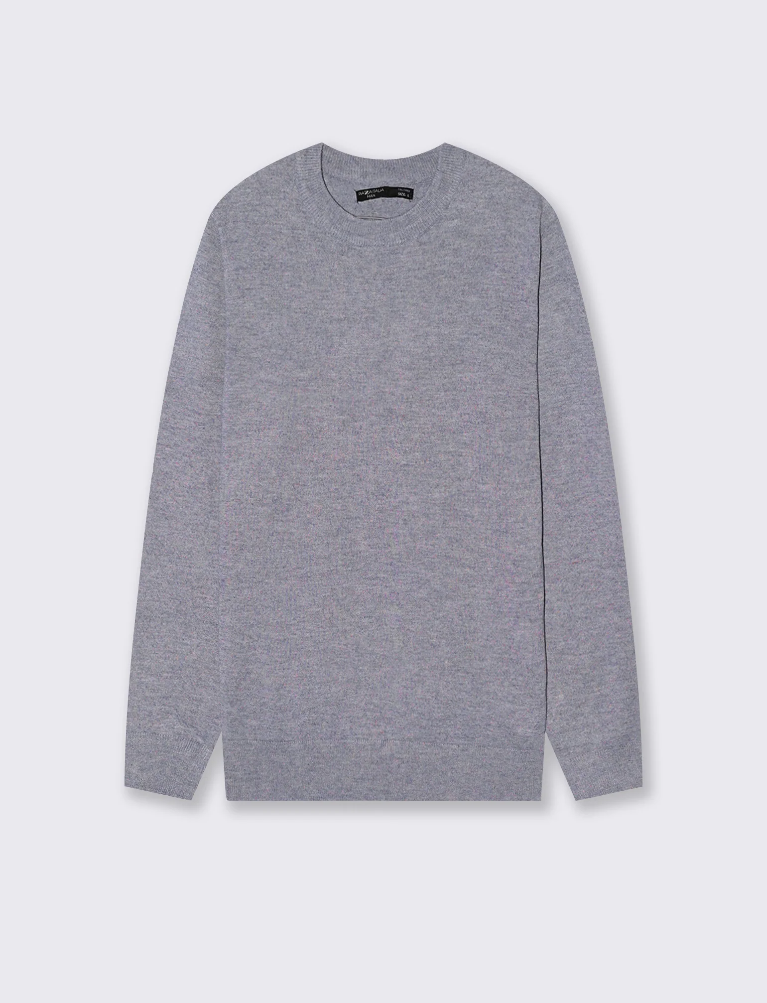 MAGLIA BASIC IN FILATO EFFETTO LANA - Grigio fango
