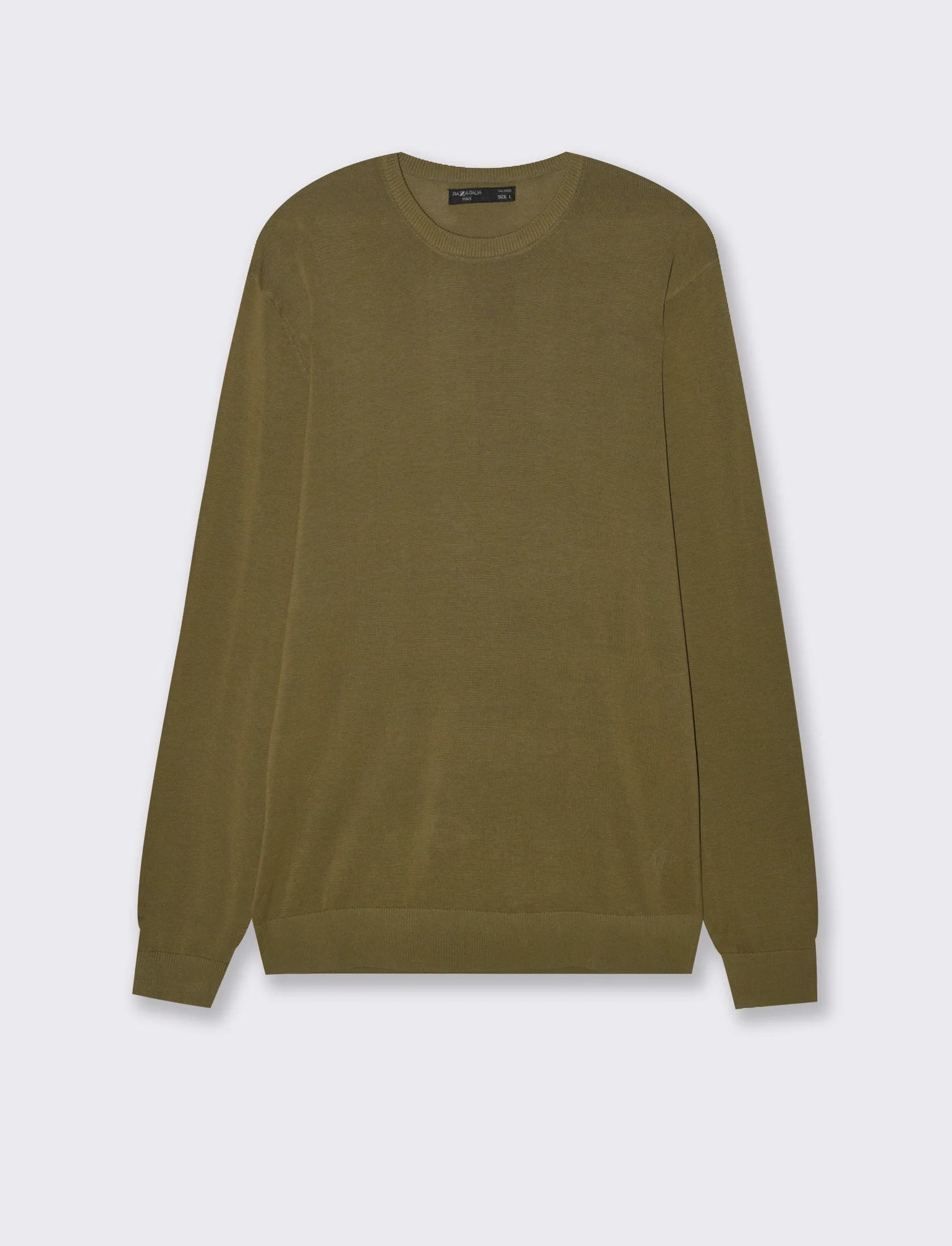 MAGLIA BASIC IN PURO COTONE - Verde oliva