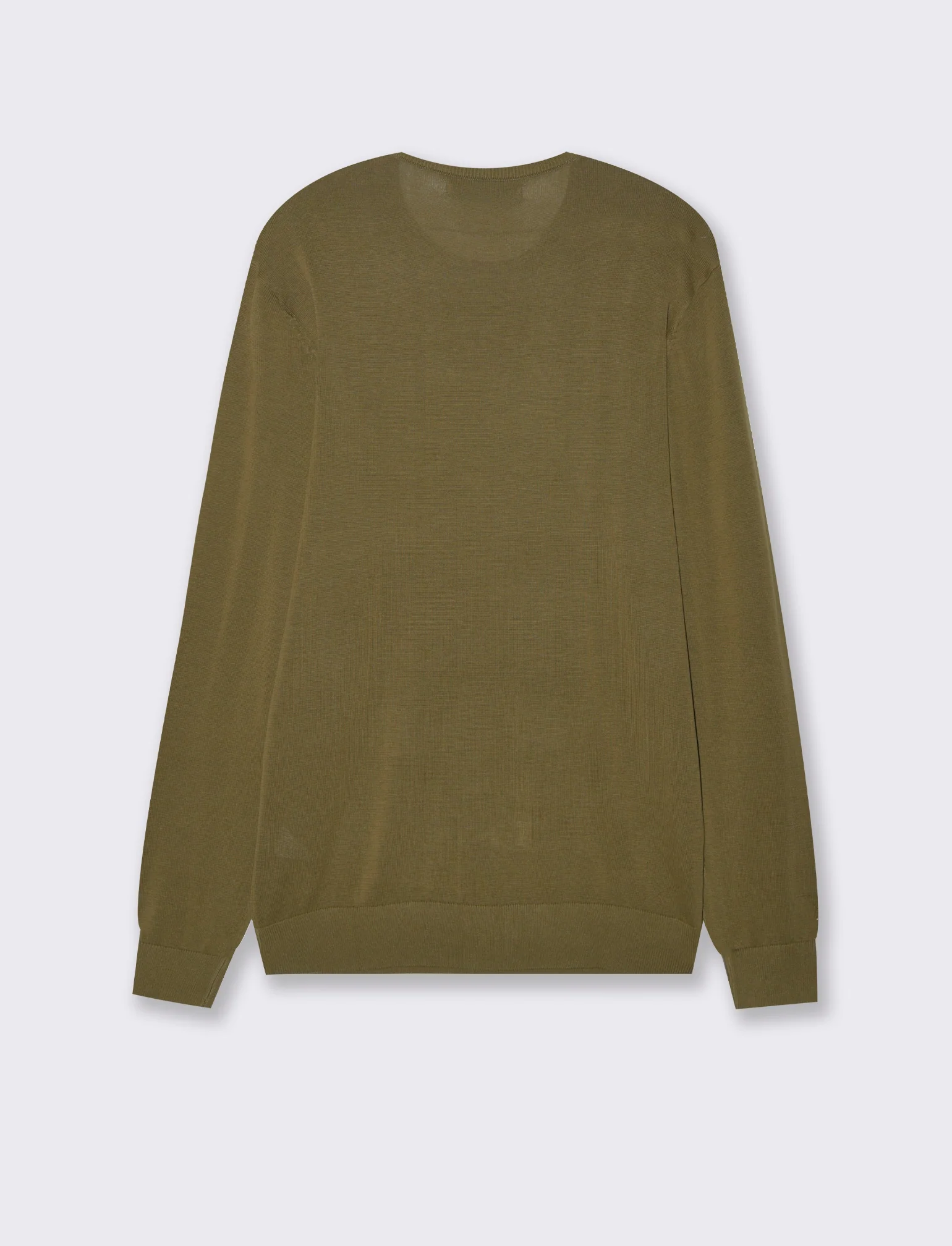 MAGLIA BASIC IN PURO COTONE - Verde oliva - Image 2
