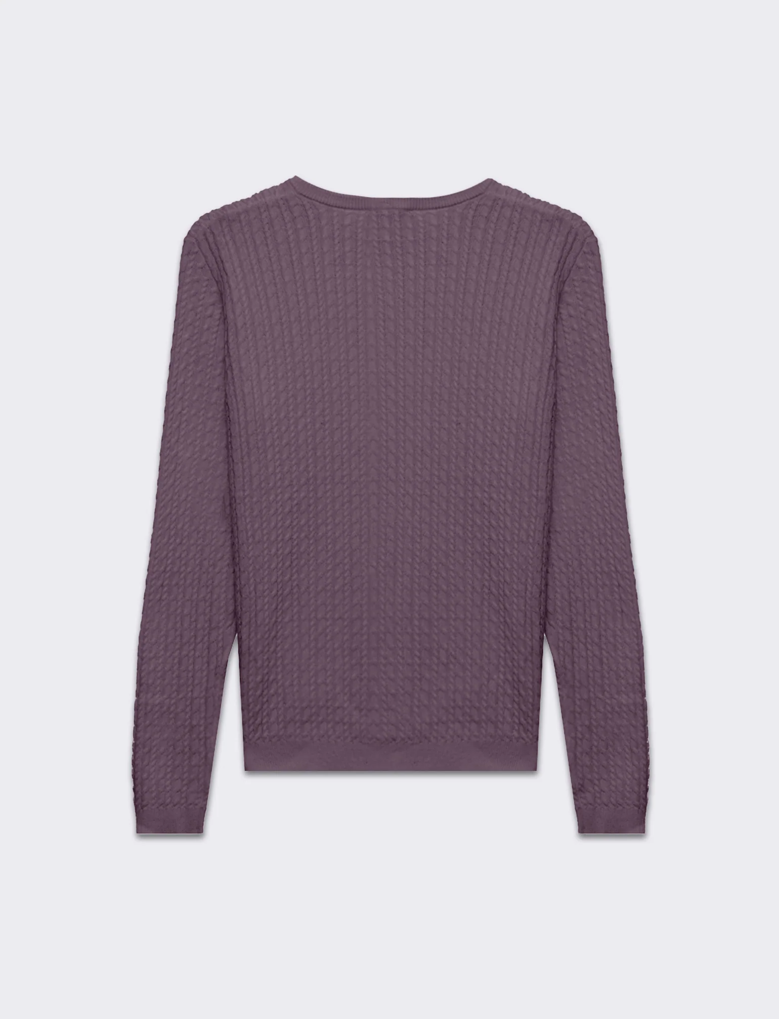 Maglia basica giro collo a trecce da donna - Lilla - Image 2